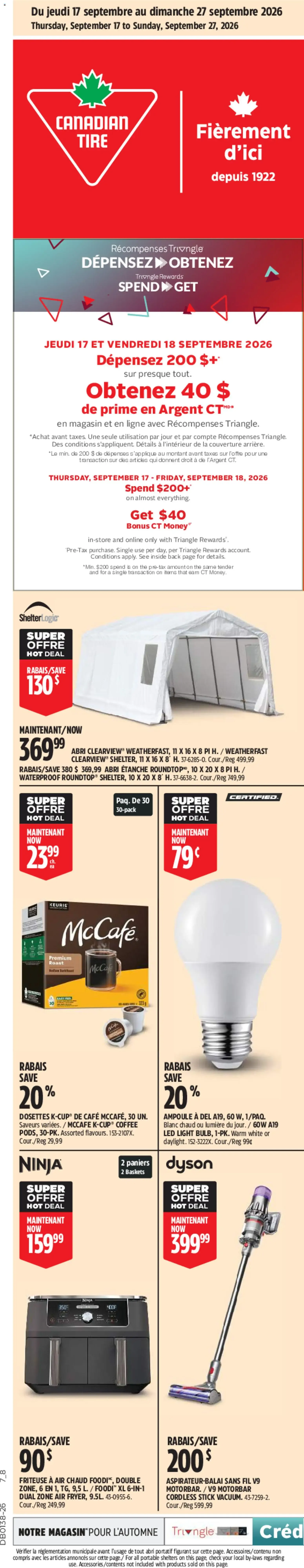 Canadian Tire circulaire - Grand solde rouge from Sep 17, 2026 > weekly specials & deals from September 17 to September 27 2026 - flyer page 2