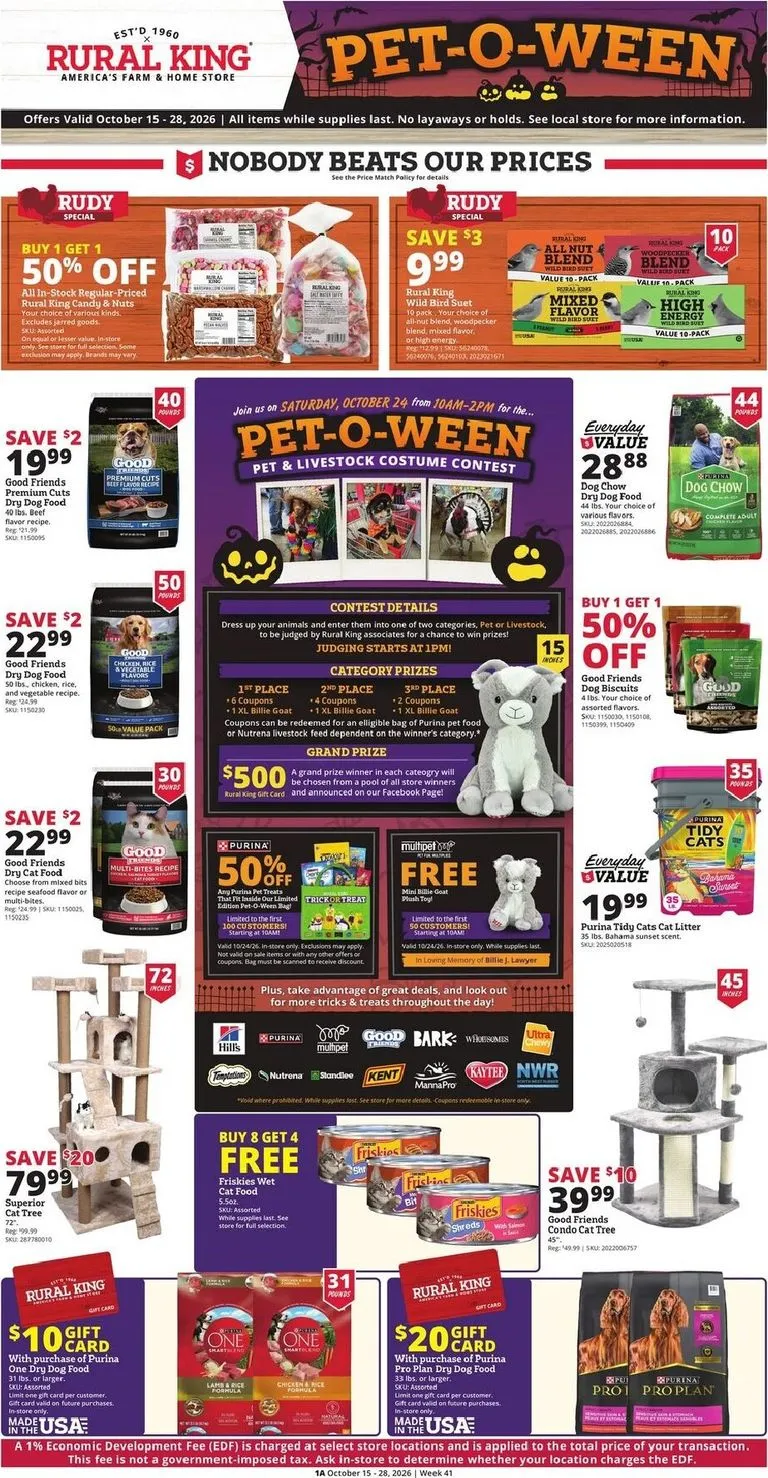 Weekly ad Current Rural King - Pet-O-Ween leaflet valid from Thursday 10/15/2026 to Wednesday 10/28/2026 from October 15 to October 28 2026 - Page 1