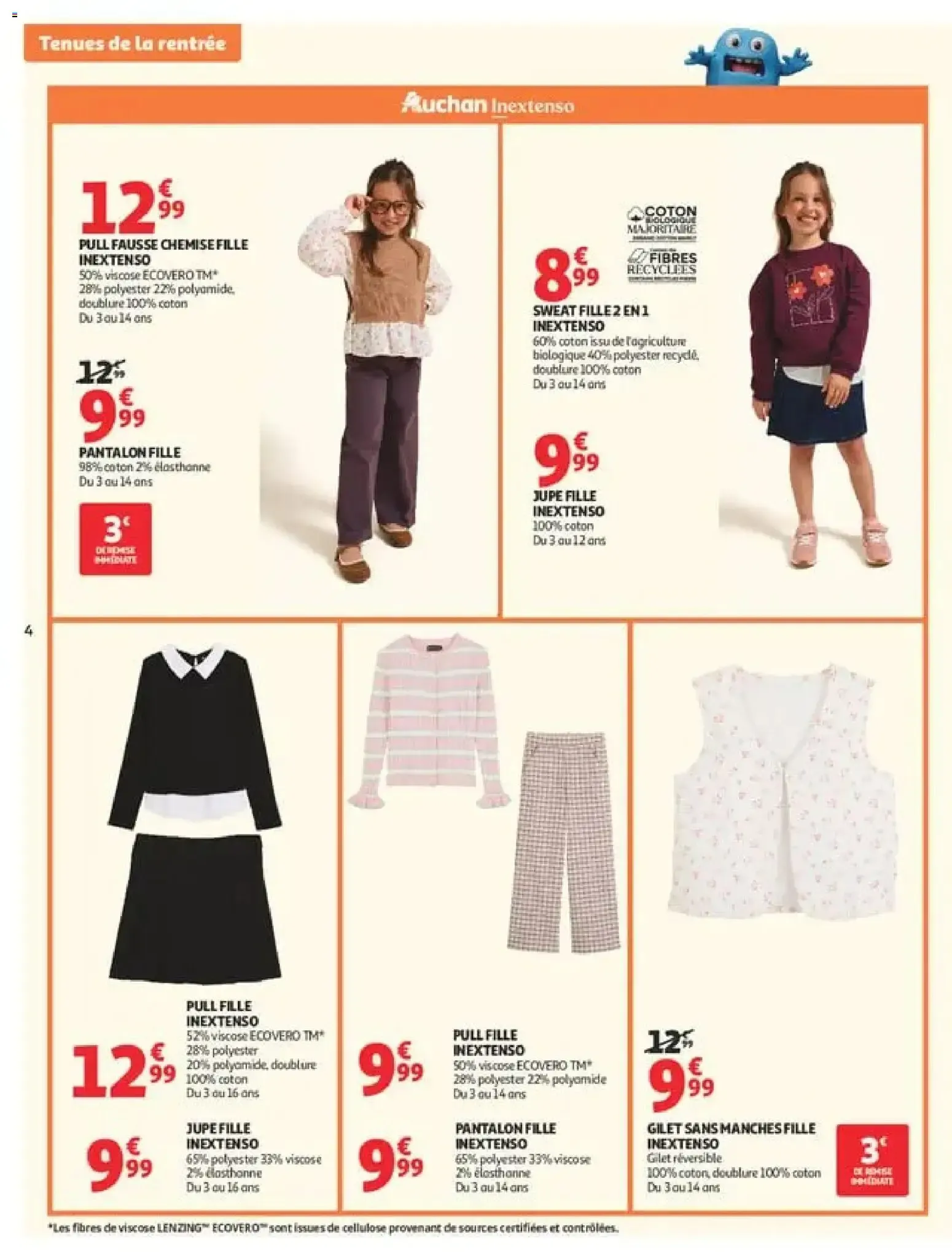 Auchan: Spécial Tenues de la Rentrée à Prix K.O. du 11 août au 6 septembre 2026 - Catalogue page 4