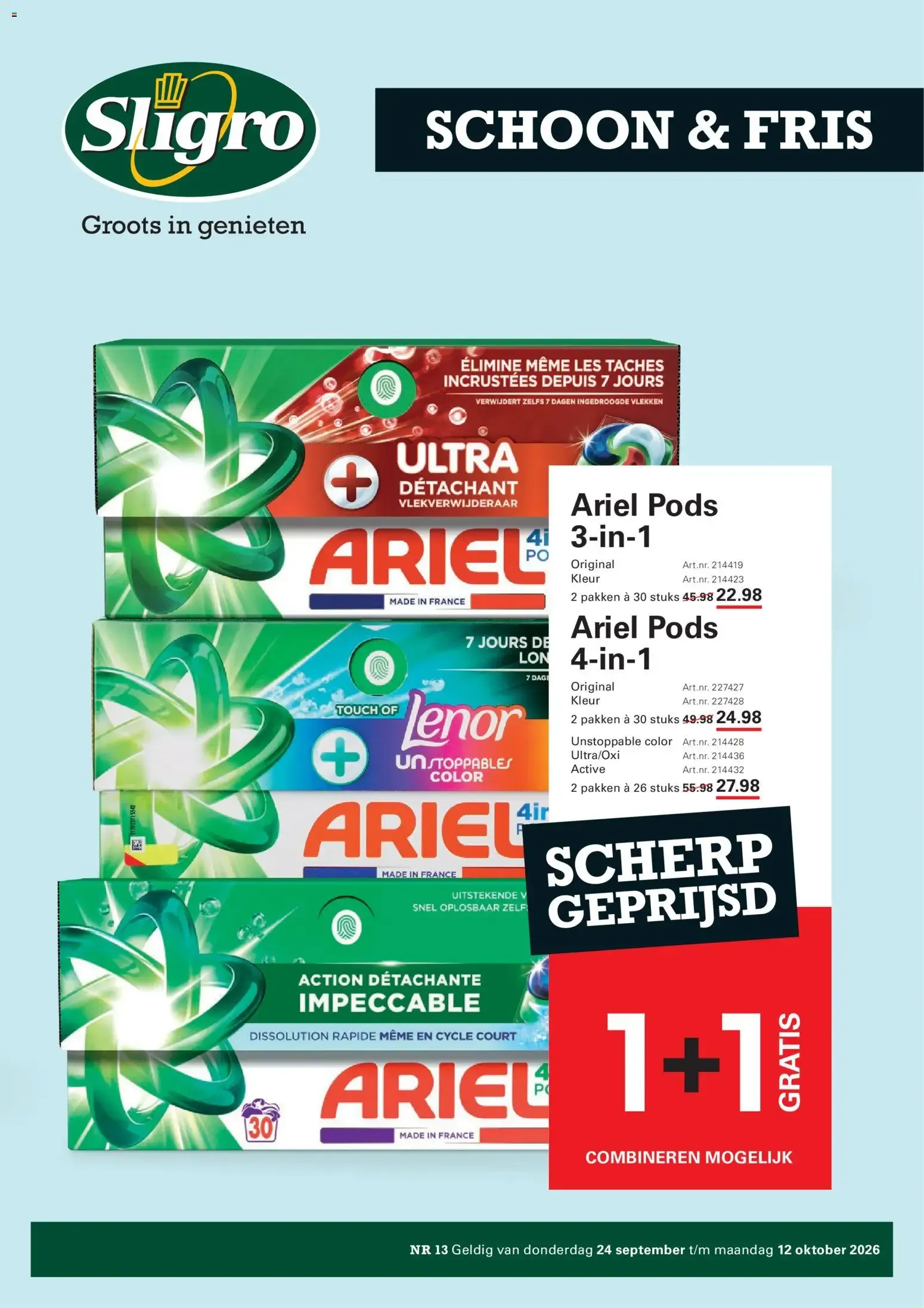 Sligro - Schoon & Fris van 24 september tot 12 oktober 2026 - Folder pagina 1