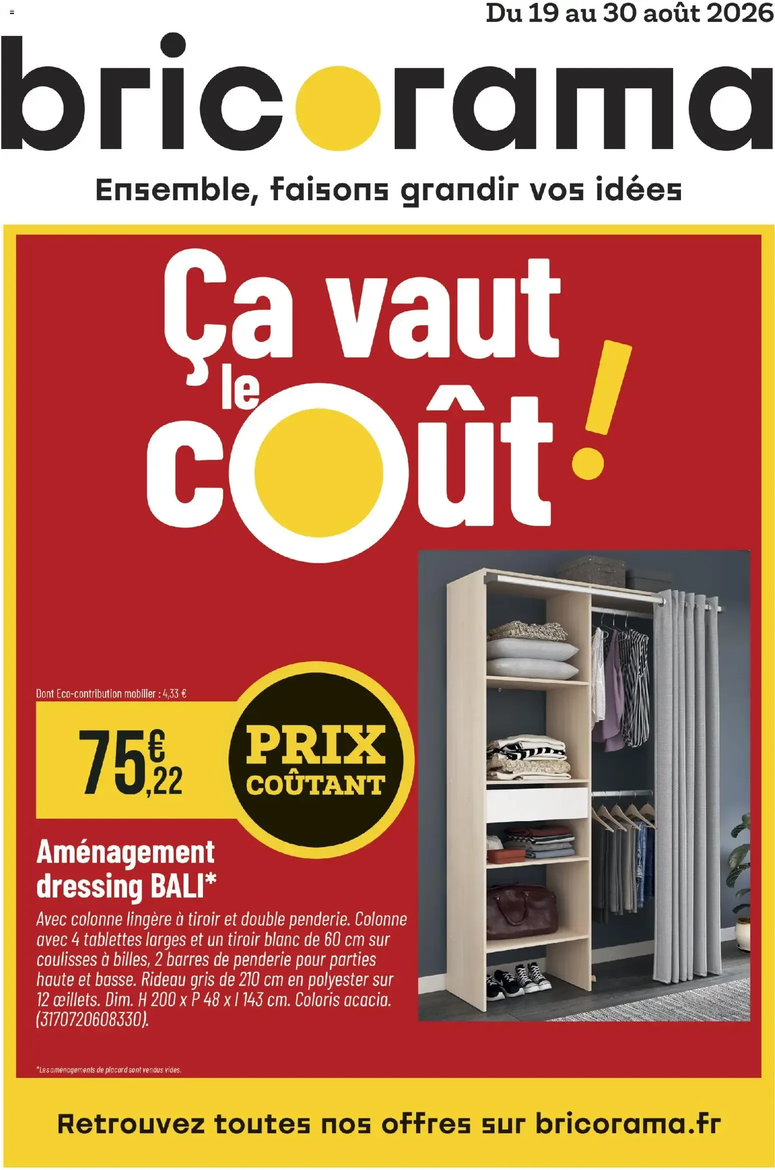 Bricorama catalogue à partir du 19/08/2026 - promo en ligne du 19 août au 30 août 2026 - Catalogue page 1