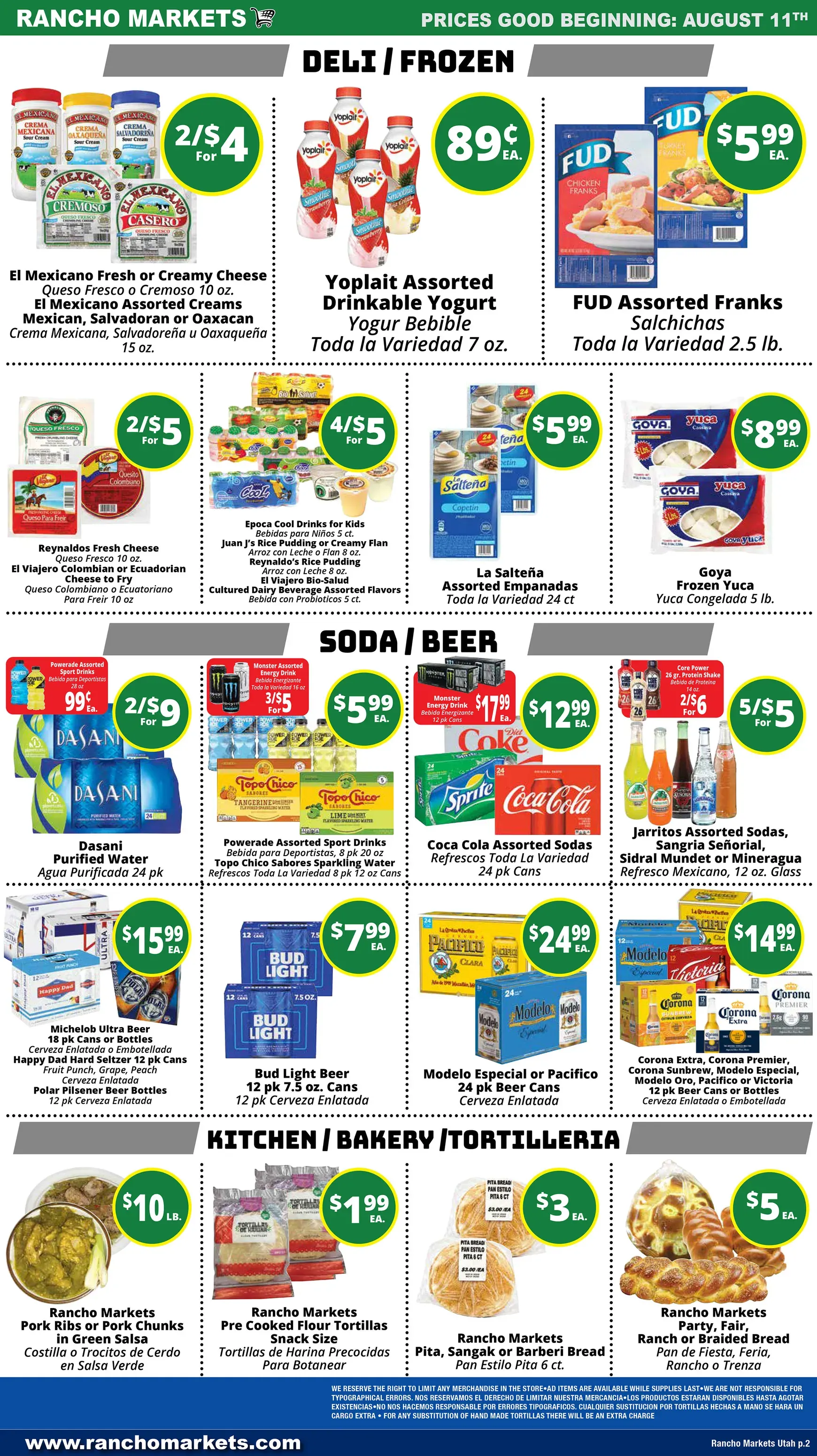 Weekly ad Current Rancho Markets leaflet valid from Tuesday 08/11/2026 to Monday 08/17/2026 from August 11 to August 17 2026 - Page 2