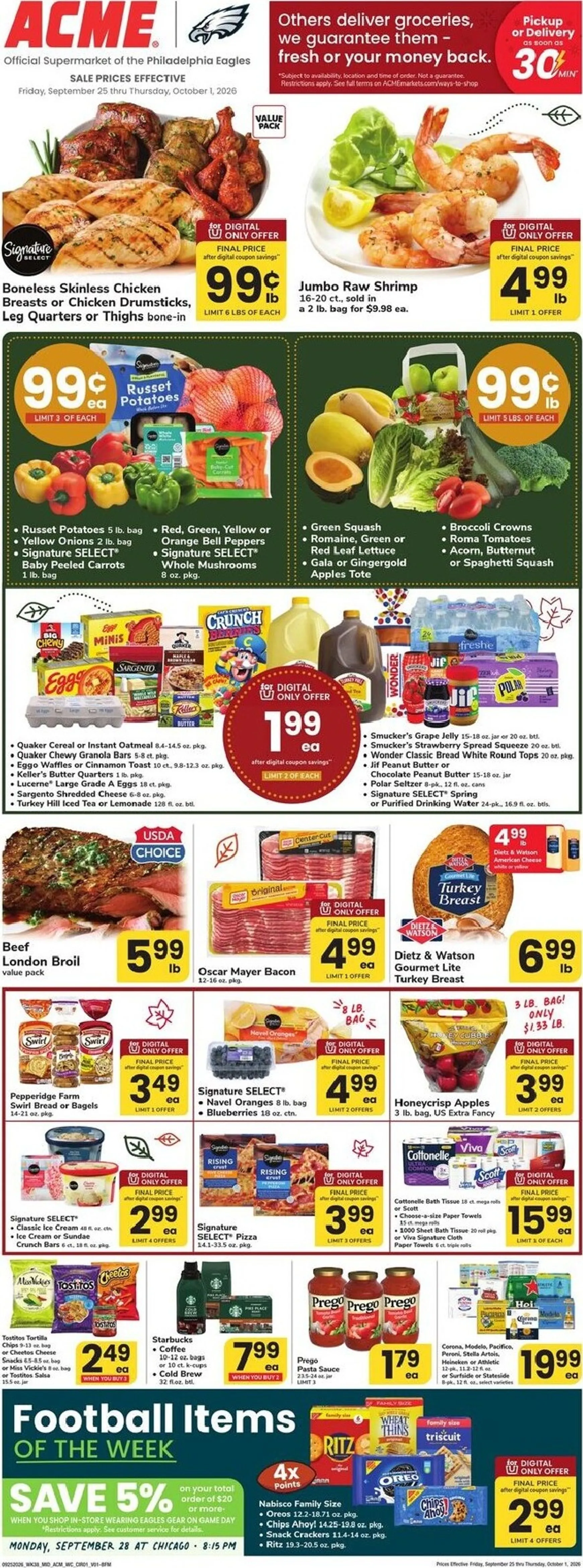 Weekly ad ACME Sale Prices Effective from September 25 to October 1 2026 - Page 1
