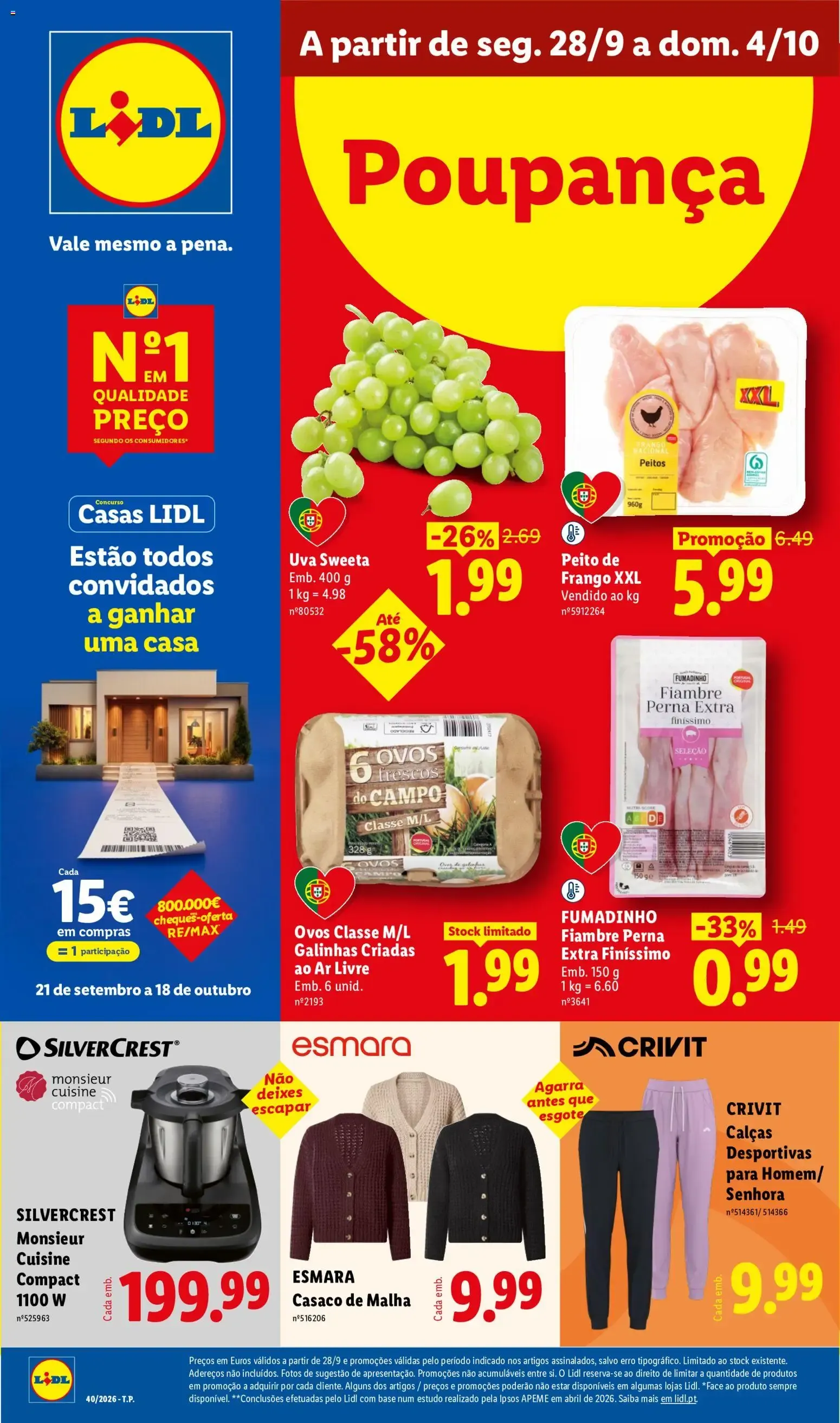 Folheto Lidl folheto » de 28/09/2026 - 04/10/2026 de 28 de setembro até 4 de outubro 2026 - Pagina 1