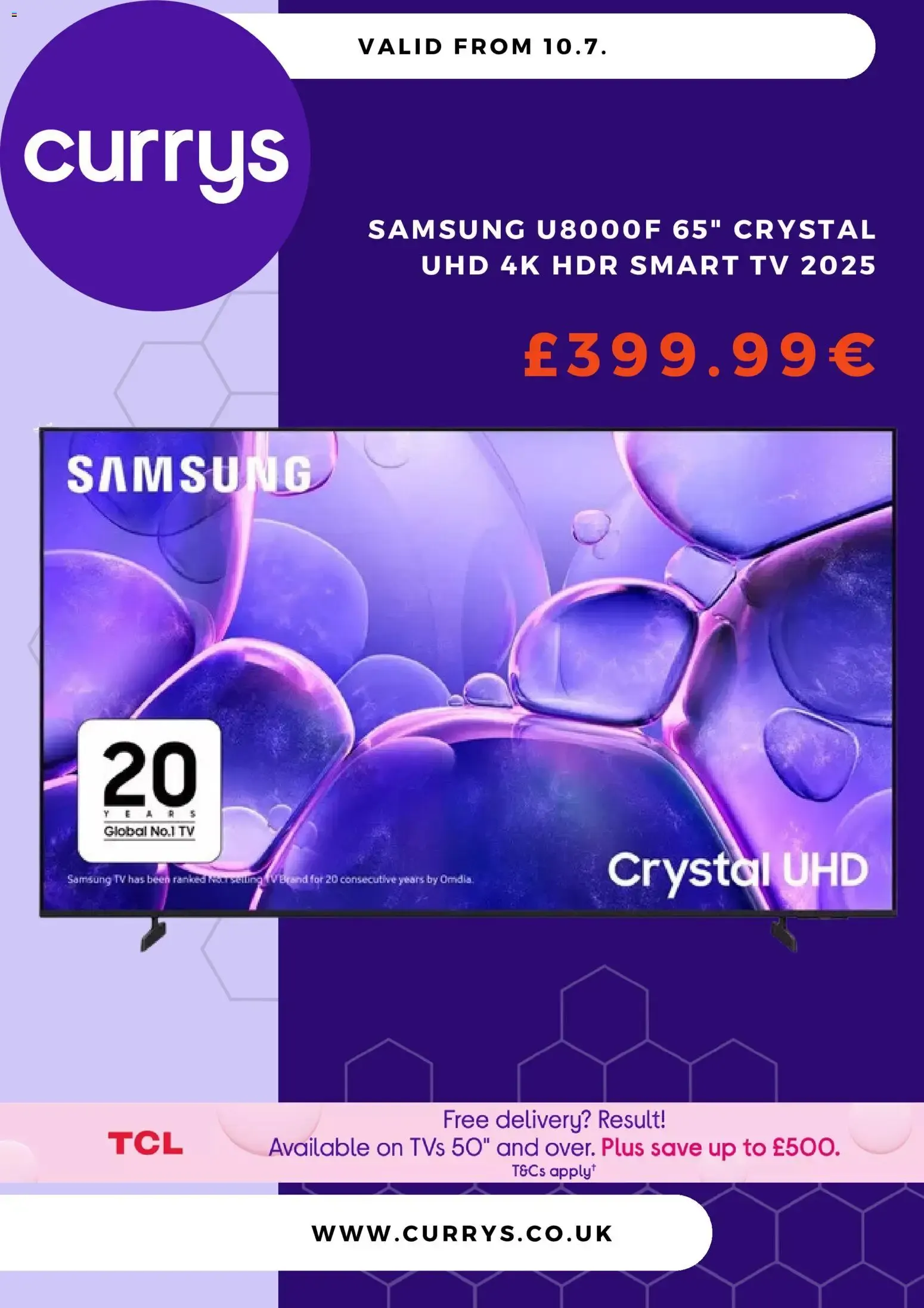 Currys - Oferta Samsung U8000F 65" TV from 7 October to 6 August 2026 - Catalogue Page 1