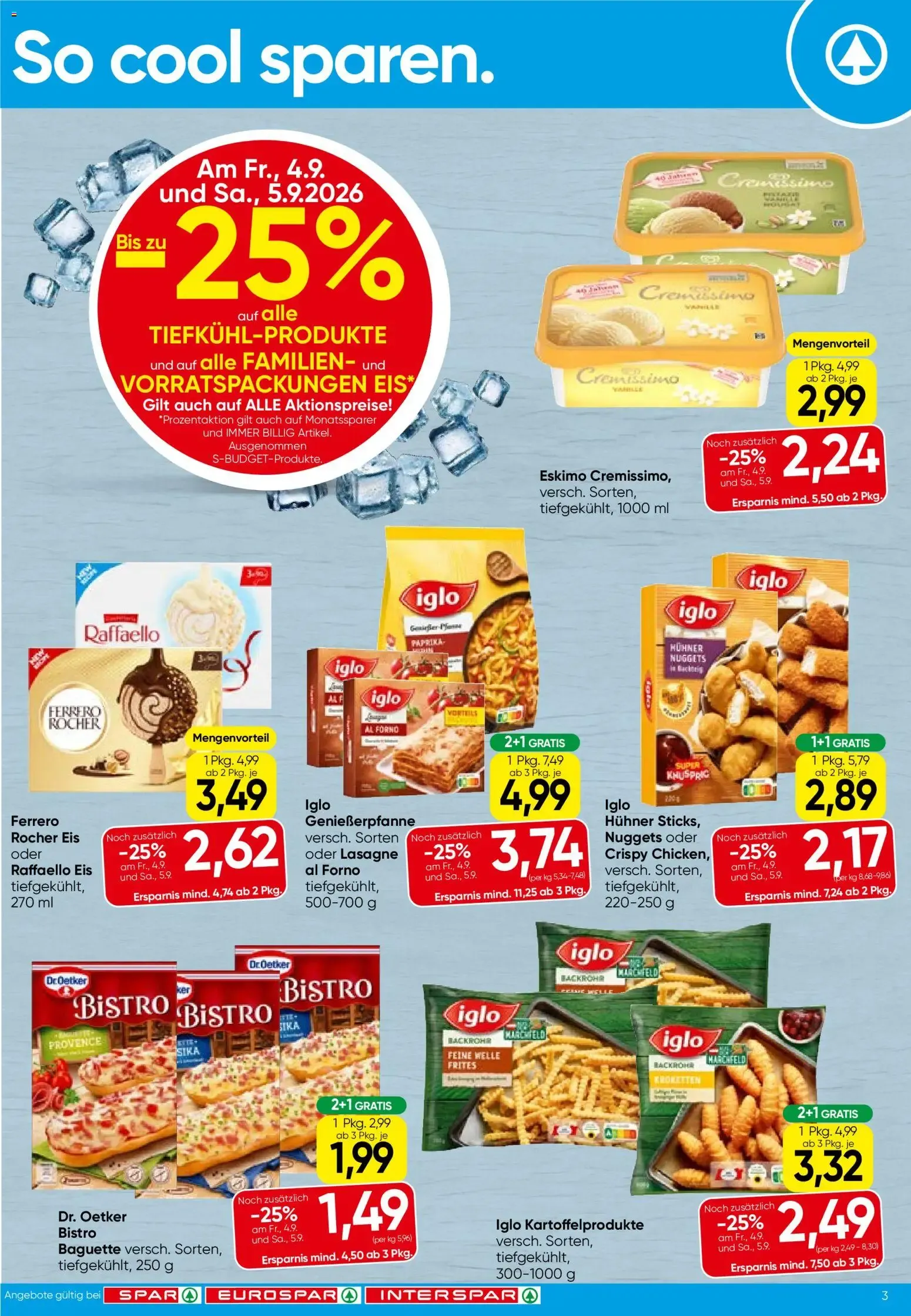 Spar - Flugblatt (03.09.2026) - Angebote und Prospekt von 3. September bis 9. September 2026 - Flugblätt seite 3