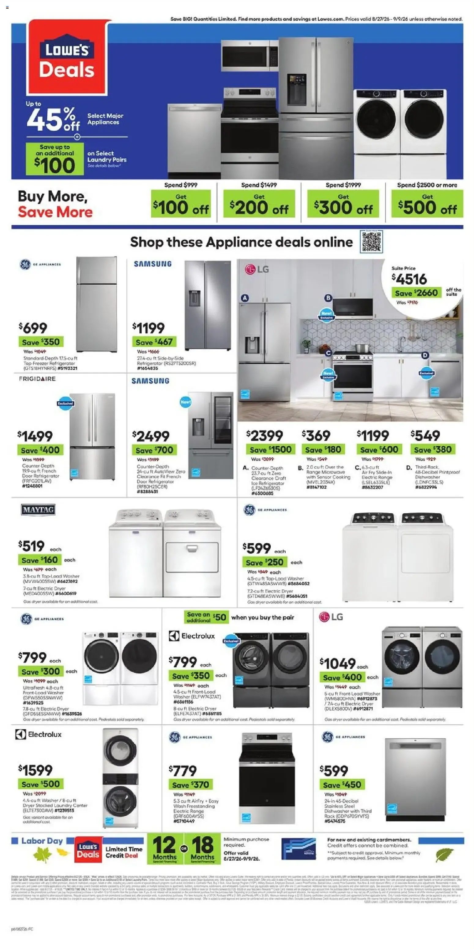 Weekly promotion Lowe's Weekly Ad (08/27 - 09/09 2026) - Flyer spanning from August 27 to September 9 2026 - Page 6 for Catalogue 365