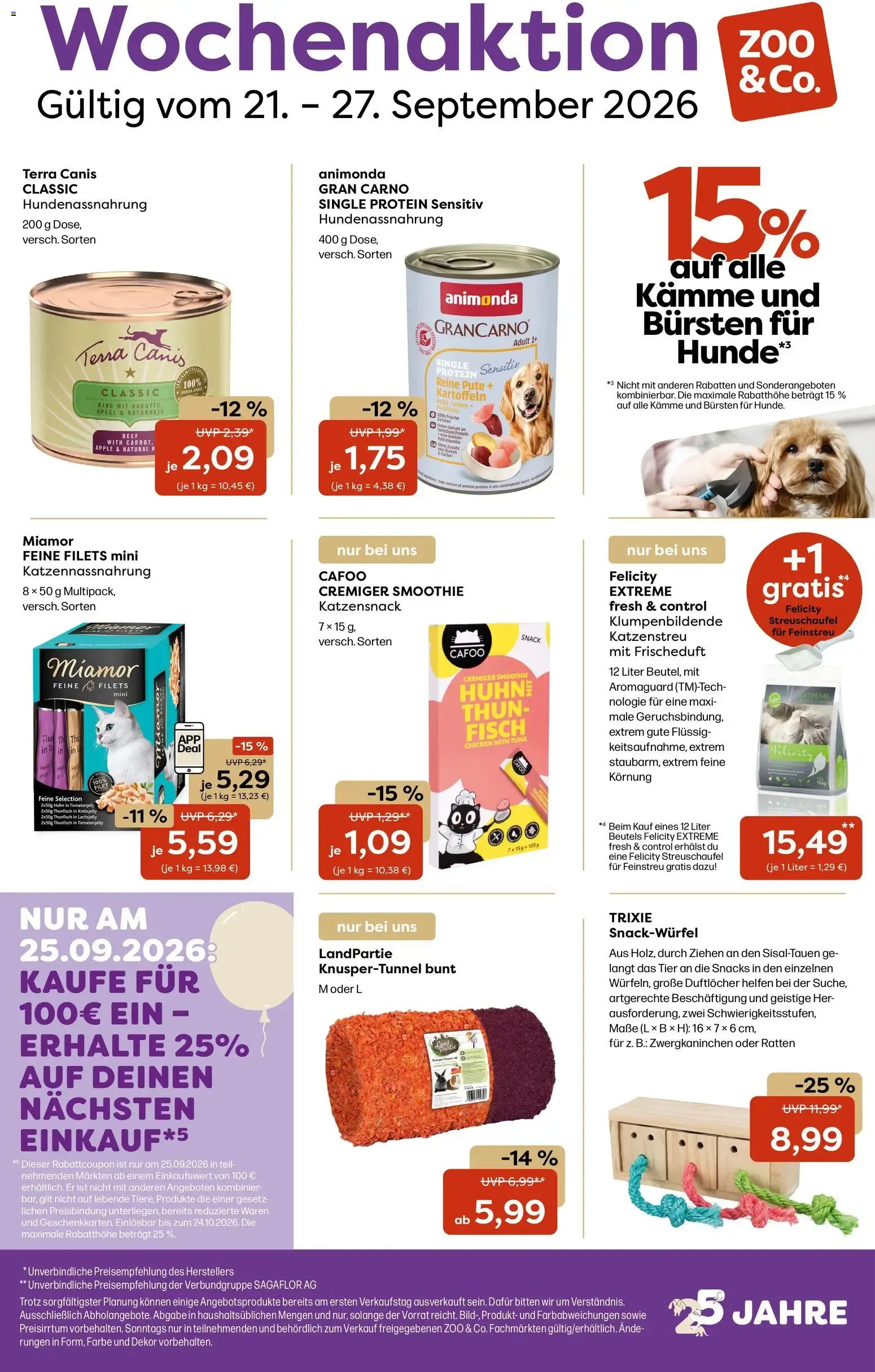 Zoo & co Prospekt vom 21.09.2026 – Angebote online von 21. September bis 27. September 2026 - Prospekt seite 1