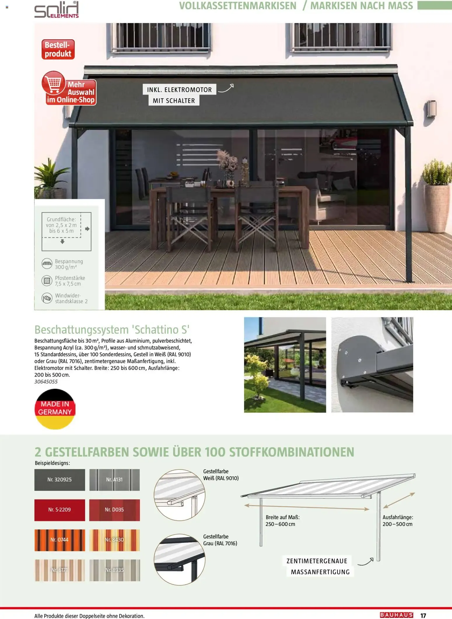 Bauhaus Markisen (ab 30.06.2026) zum Blättern von 30. Juni bis 31. Dezember 2026 - Prospekt seite 17