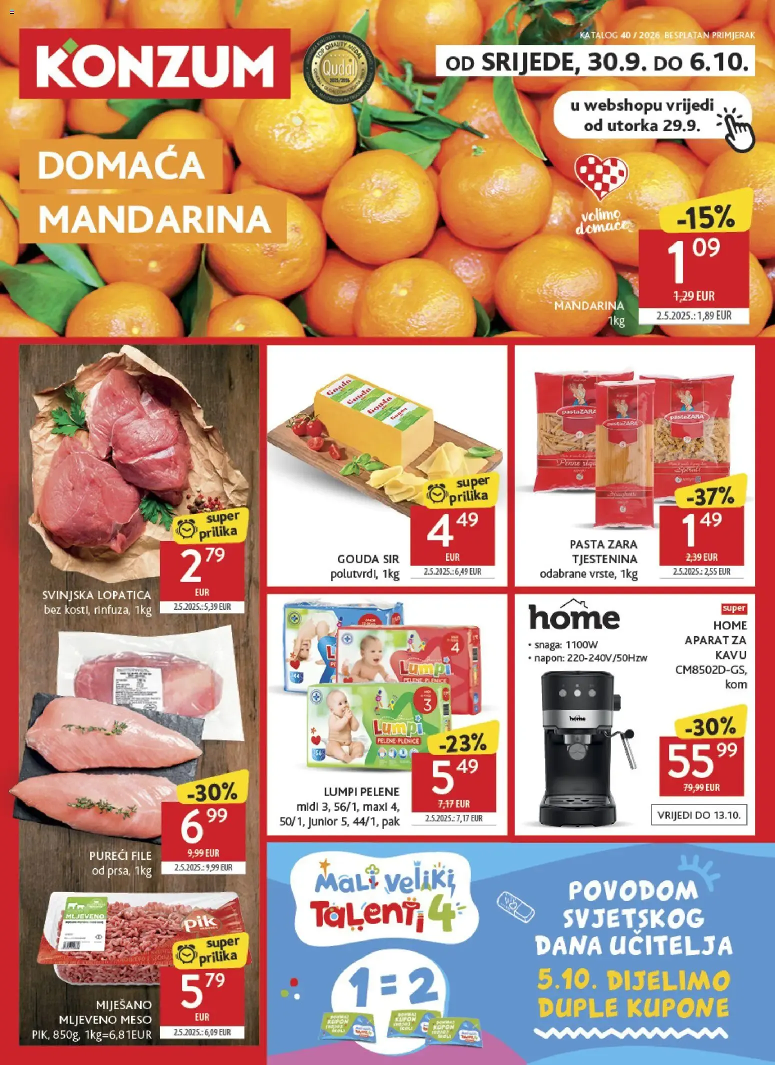 Katalog Konzum Katalog 40/2026 od 30. rujna do 6. listopada 2026. - Pregled Stranica 1