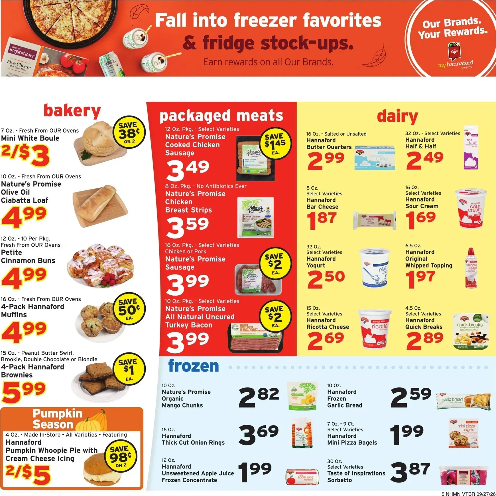 Weekly promotion Fall into savings with Our Brands. spanning from September 27 to October 3 2026 - Page 5 for Catalogue 365