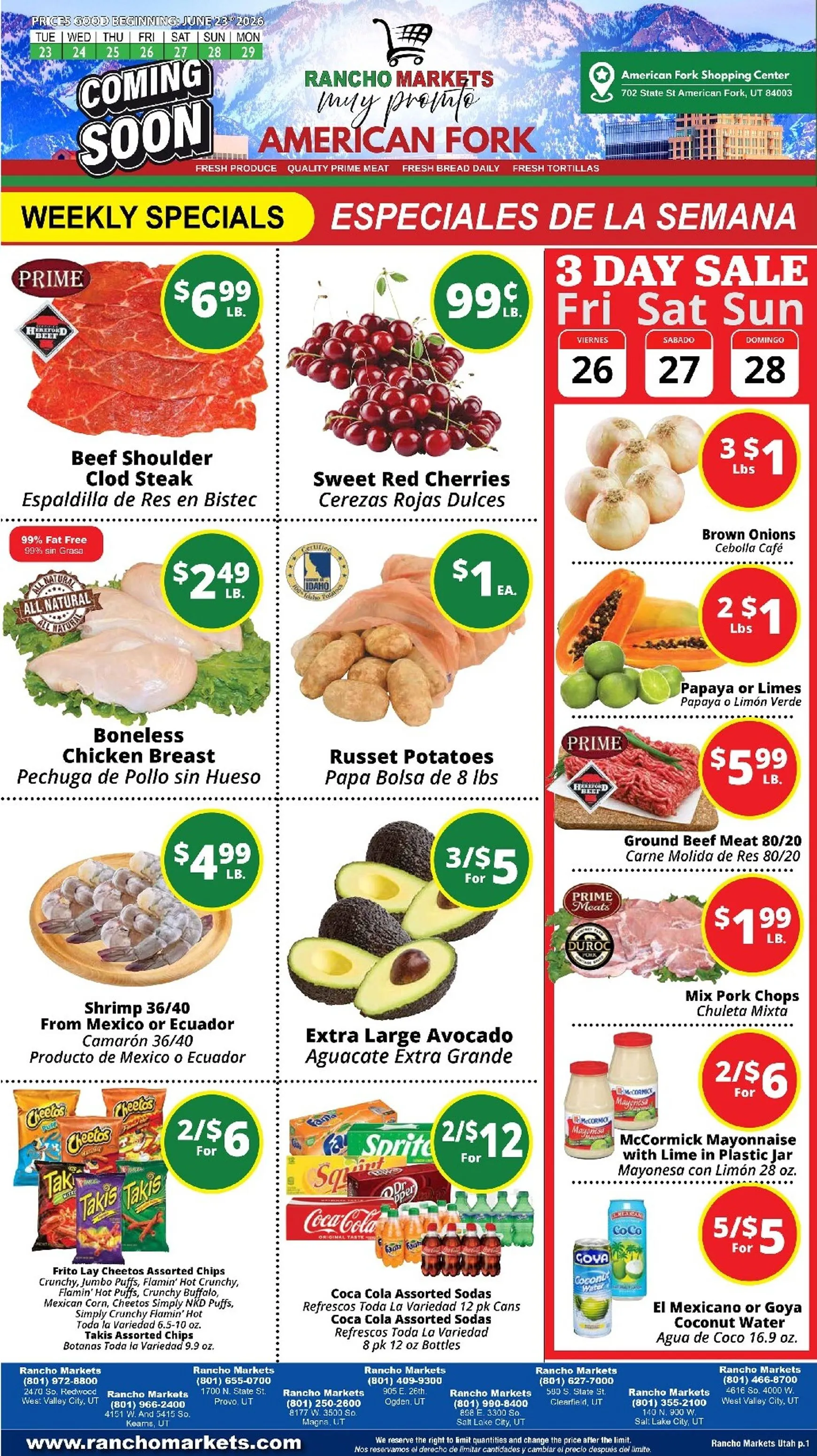 Weekly ad Rancho Markets - Weekly Specials from June 23 to June 29 2026 - Page 1