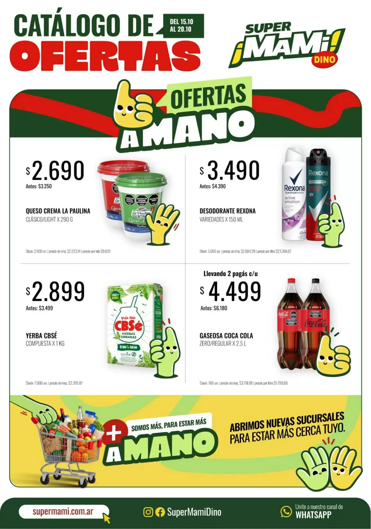 Ofertas de Catálogo de Ofertas Super Mam! Dino 15 de octubre al 20 de octubre 2026 - Página 1 del catálogo