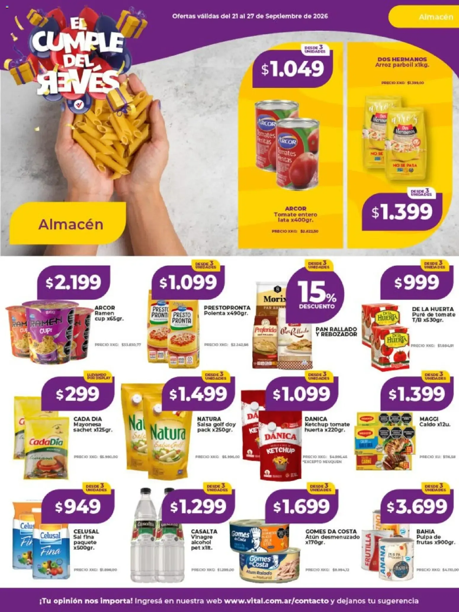 Ofertas de Vital Supermayorista - El Cumple del Jueves 21 de septiembre al 27 de septiembre 2026 - Página 19 del catálogo