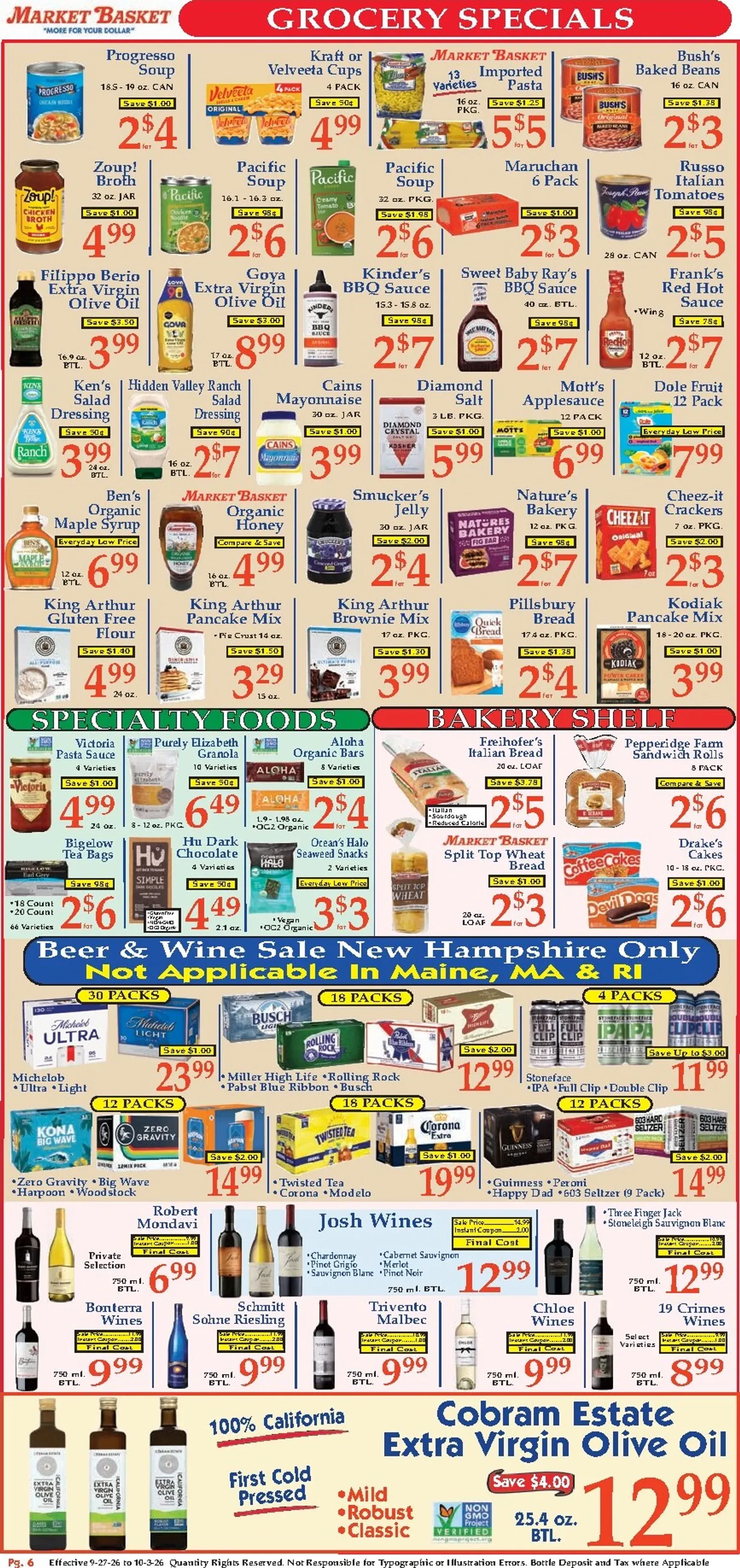 Weekly ad Current Market Basket leaflet valid from Sunday 09/27/2026 to Saturday 10/03/2026 from September 27 to October 3 2026 - Page 6