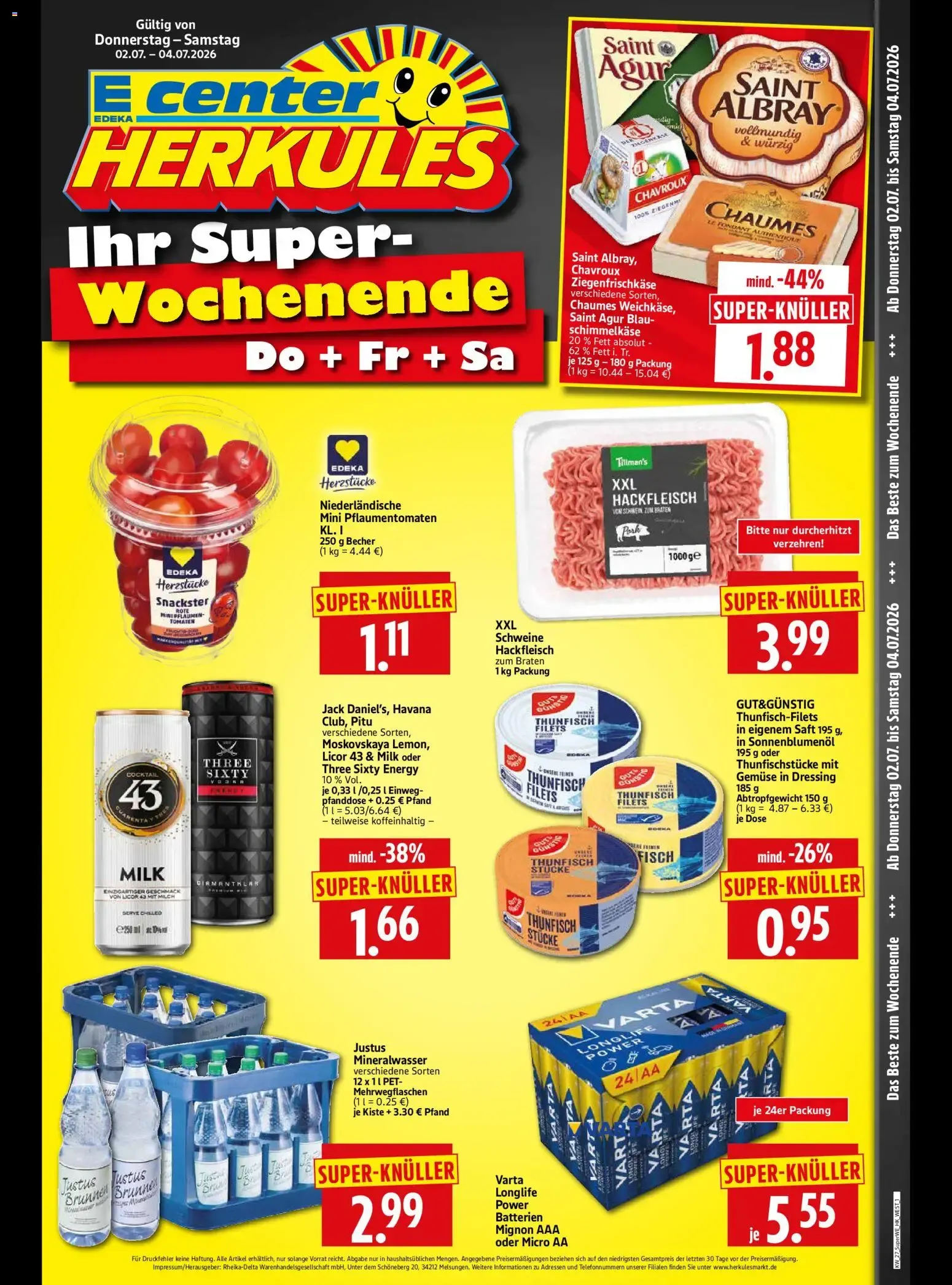 E center HERKULES Ihr Super-Wochenende von 2. Juli bis 4. Juli 2026 - Prospekt seite 1