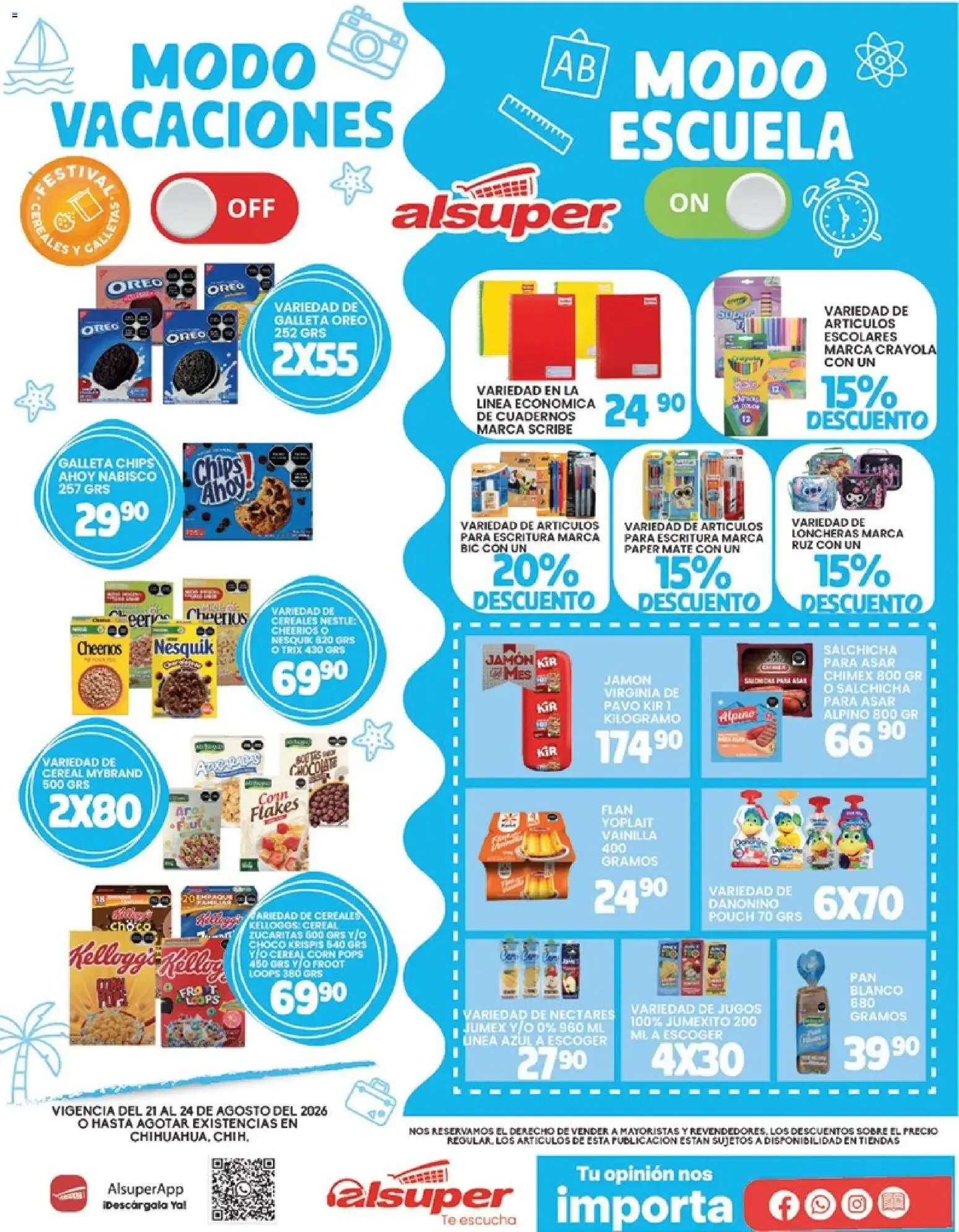 Catálogo de Alsuper - Modo Vacaciones y Modo Escuela 21 de agosto al 24 de agosto 2026 - Pagina 1