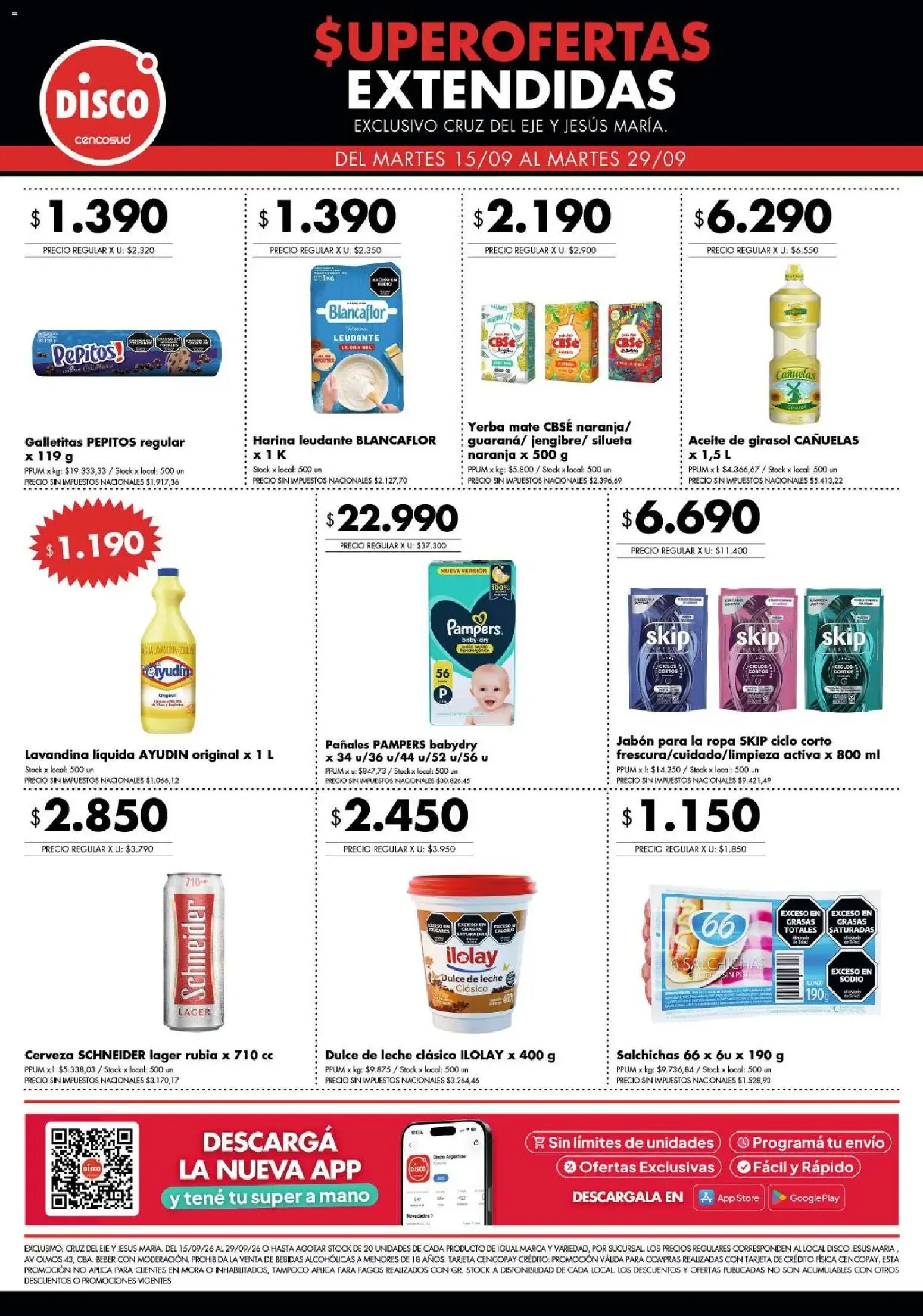 Ofertas de Disco - Superofertas extendidas - Cruz del Eje y Jesus Maria del 15/09/2026 - 29/09/2026 15 de septiembre al 29 de septiembre 2026 - Página 7 del catálogo