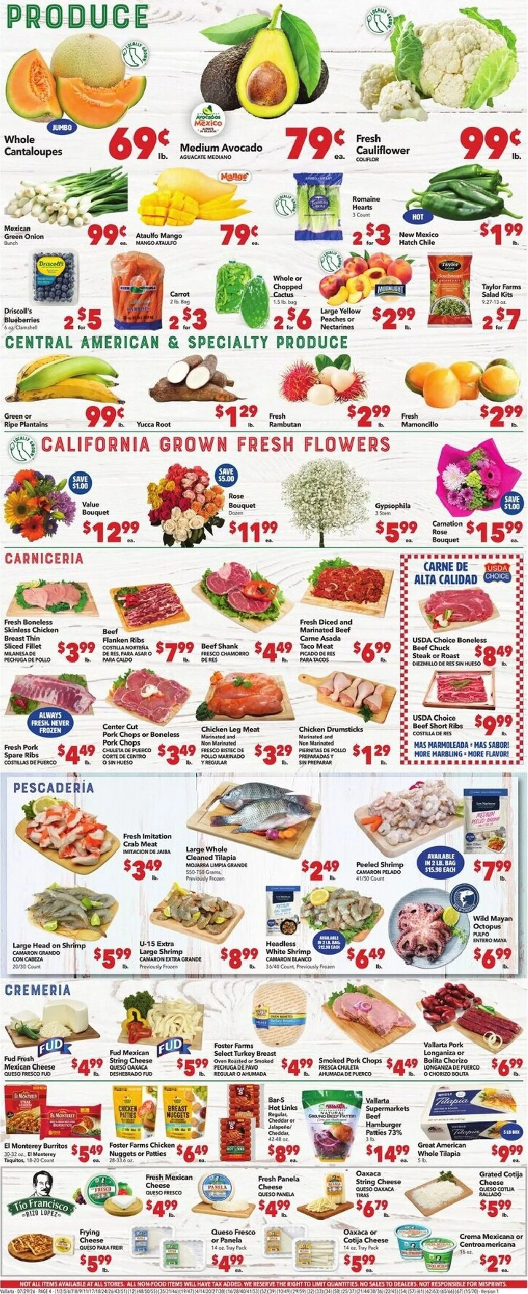 Weekly ad Current Vallarta leaflet valid from Wednesday 07/29/2026 to Tuesday 08/04/2026 from July 29 to August 4 2026 - Page 4