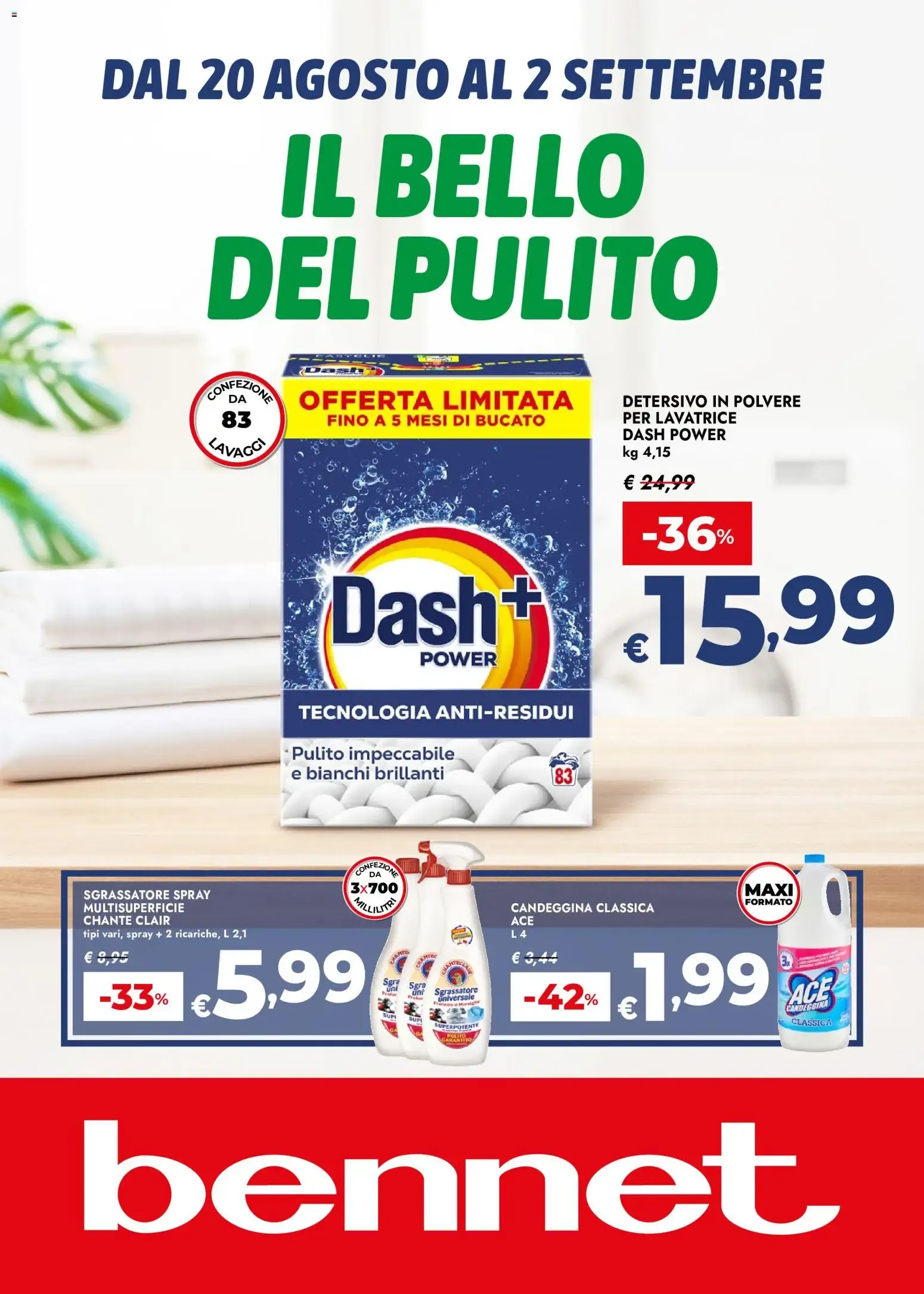 Nuovo bennet volantino Il Bello Del Pulito dal 20/08/2026 > offerte anteprima 🛍️ da 20 agosto a 2 settembre di 2026 - Pagina del volantino 1