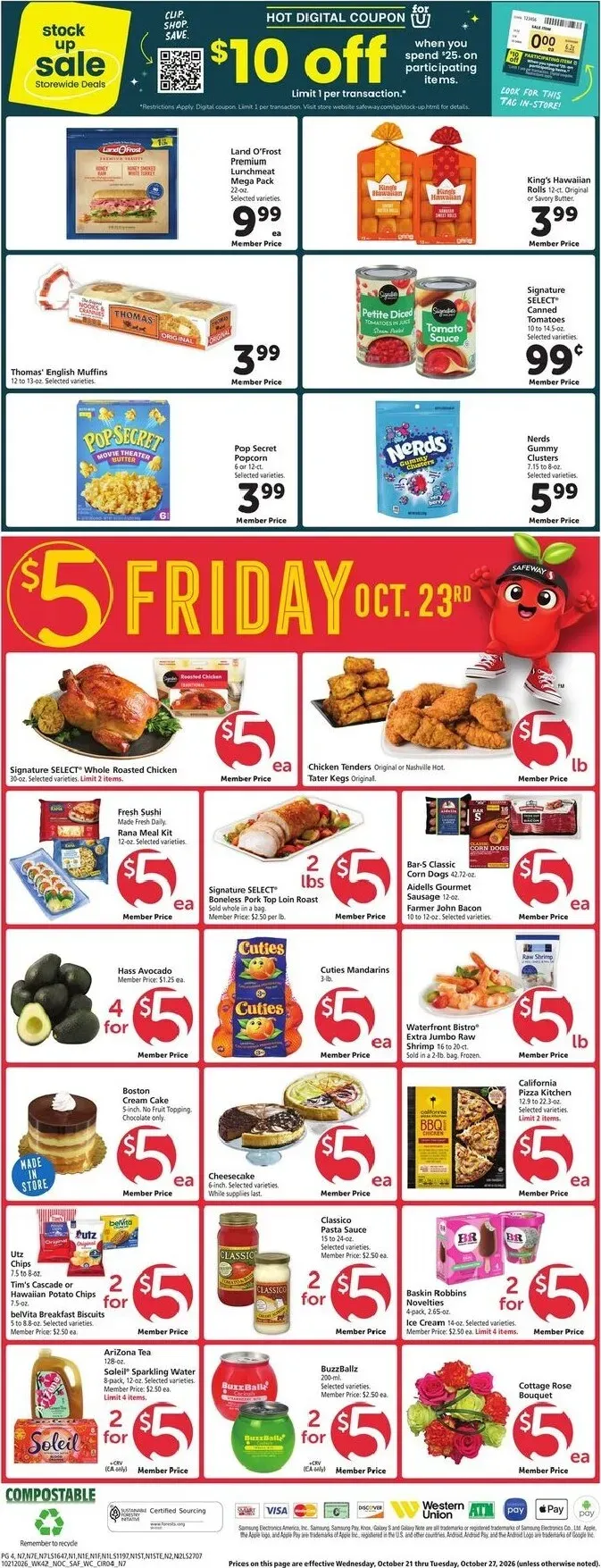 Weekly promotion Current Safeway leaflet valid from Wednesday 10/21/2026 to Tuesday 10/27/2026 spanning from October 21 to October 27 2026 - Page 4 for Catalogue 365