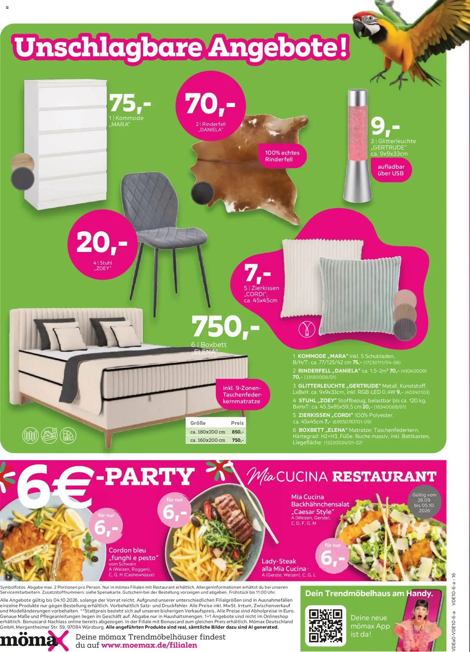Mömax: Bei den Trends haut's dir den VOGEL raus! 20% Trendbonus sparen von 28. September bis 5. Oktober 2026 - Prospekt seite 16