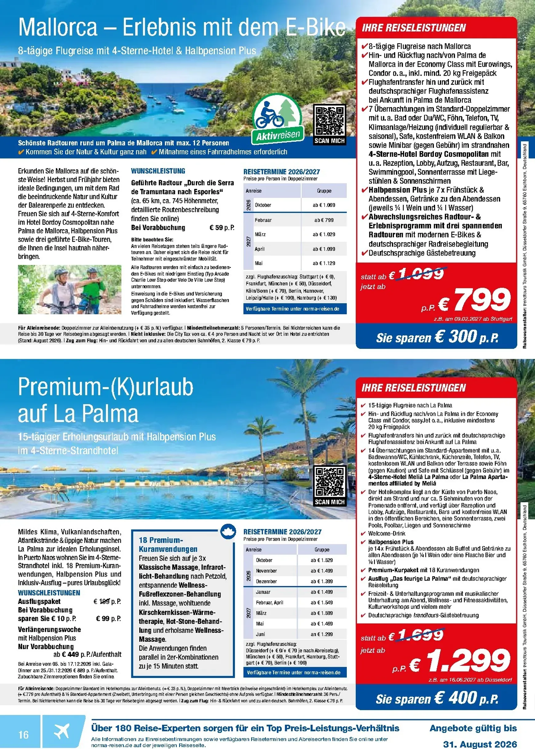 Norma - Reisen Prospekt – von Samstag 01.08.2026 bis Montag 31.08.2026 von 1. August bis 31. August 2026 - Prospekt seite 16