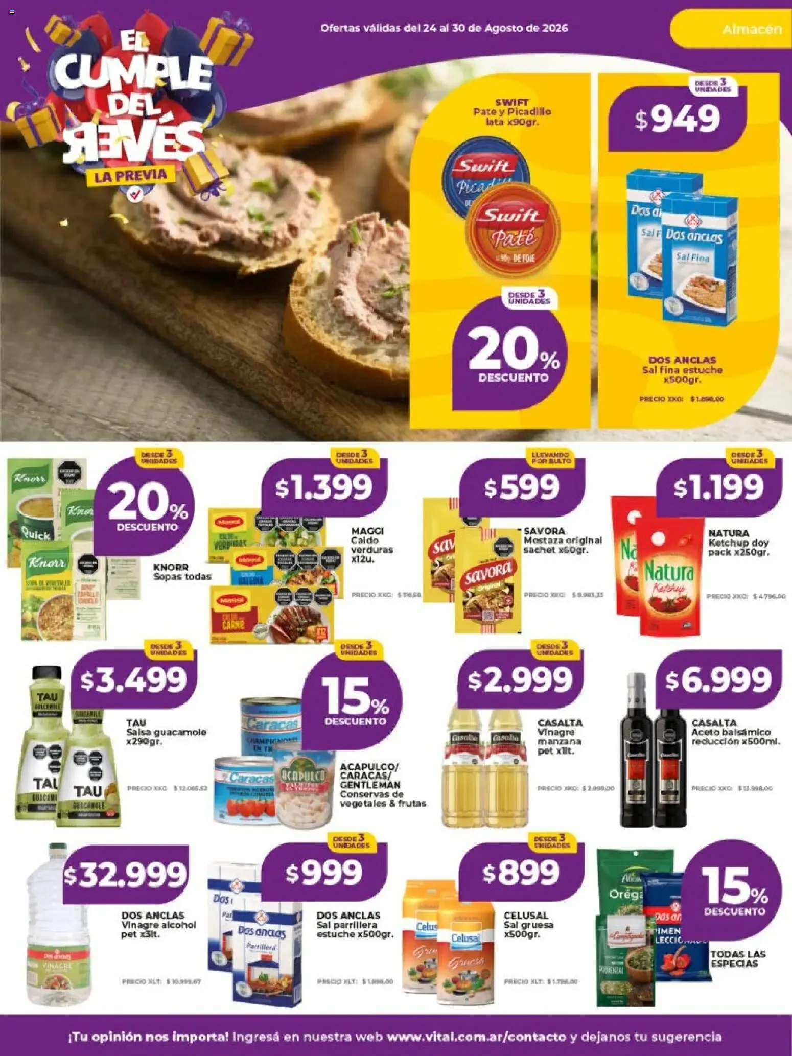Ofertas de Vital Supermayorista - El Cumple del Revés - Ofertas 24 de agosto al 30 de agosto 2026 - Página 16 del catálogo