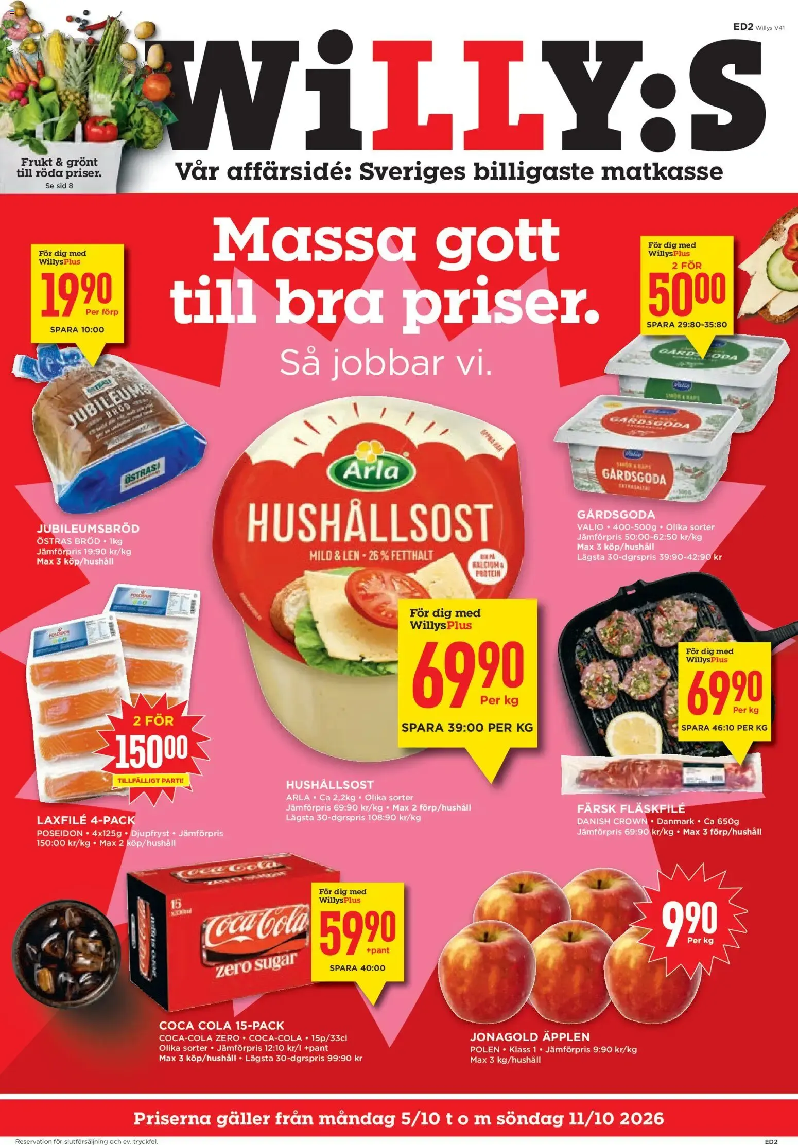Willys: Massa gott till bra priser. från 5 oktober till 11 oktober 2026 - Reklamblad sidor 1