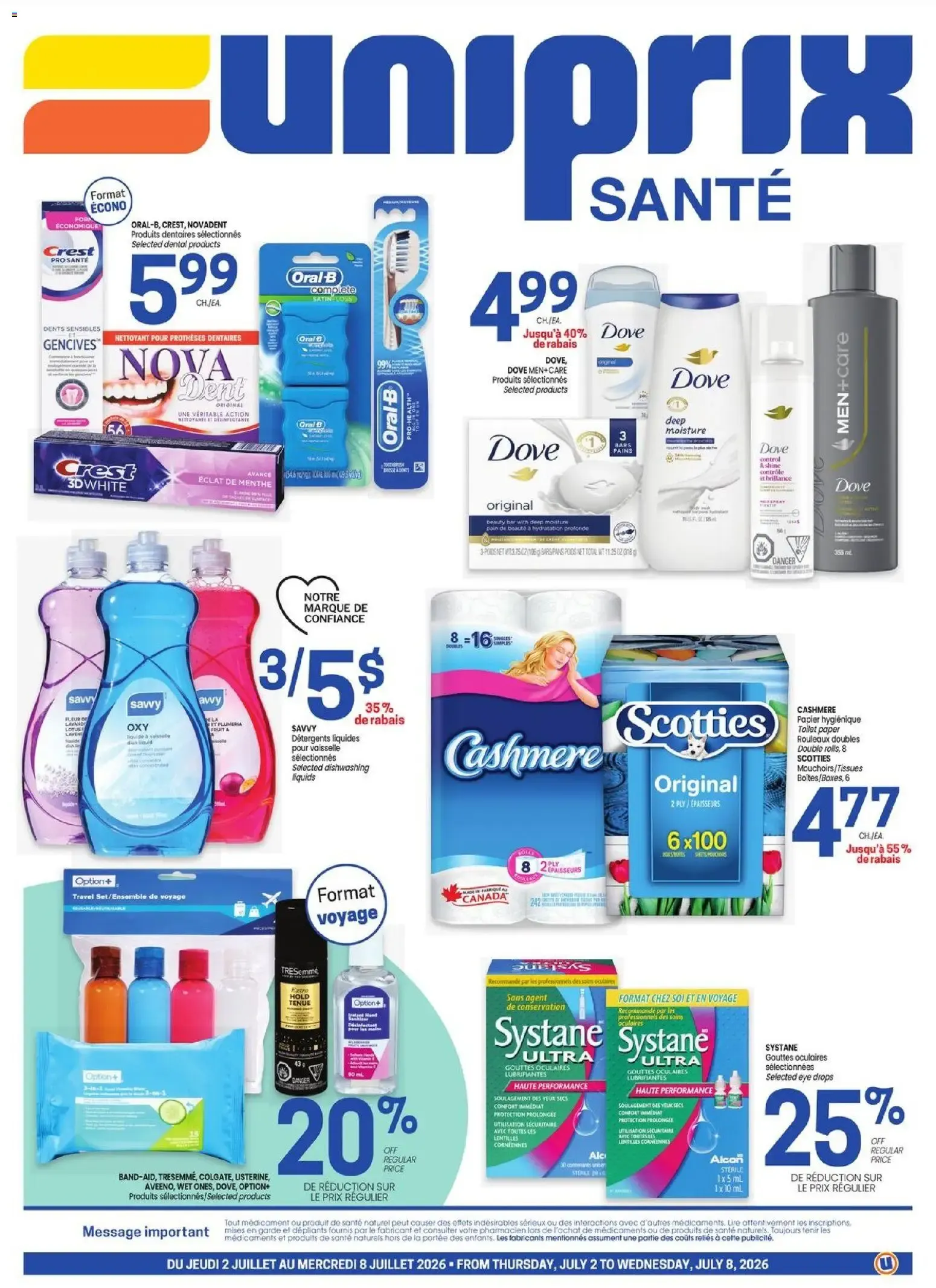 Uniprix - Uniprix Sante from Jul 2, 2026 > weekly specials & deals from July 2 to July 8 2026 - flyer page 1
