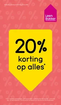 Leen Bakker: 20% korting op alles