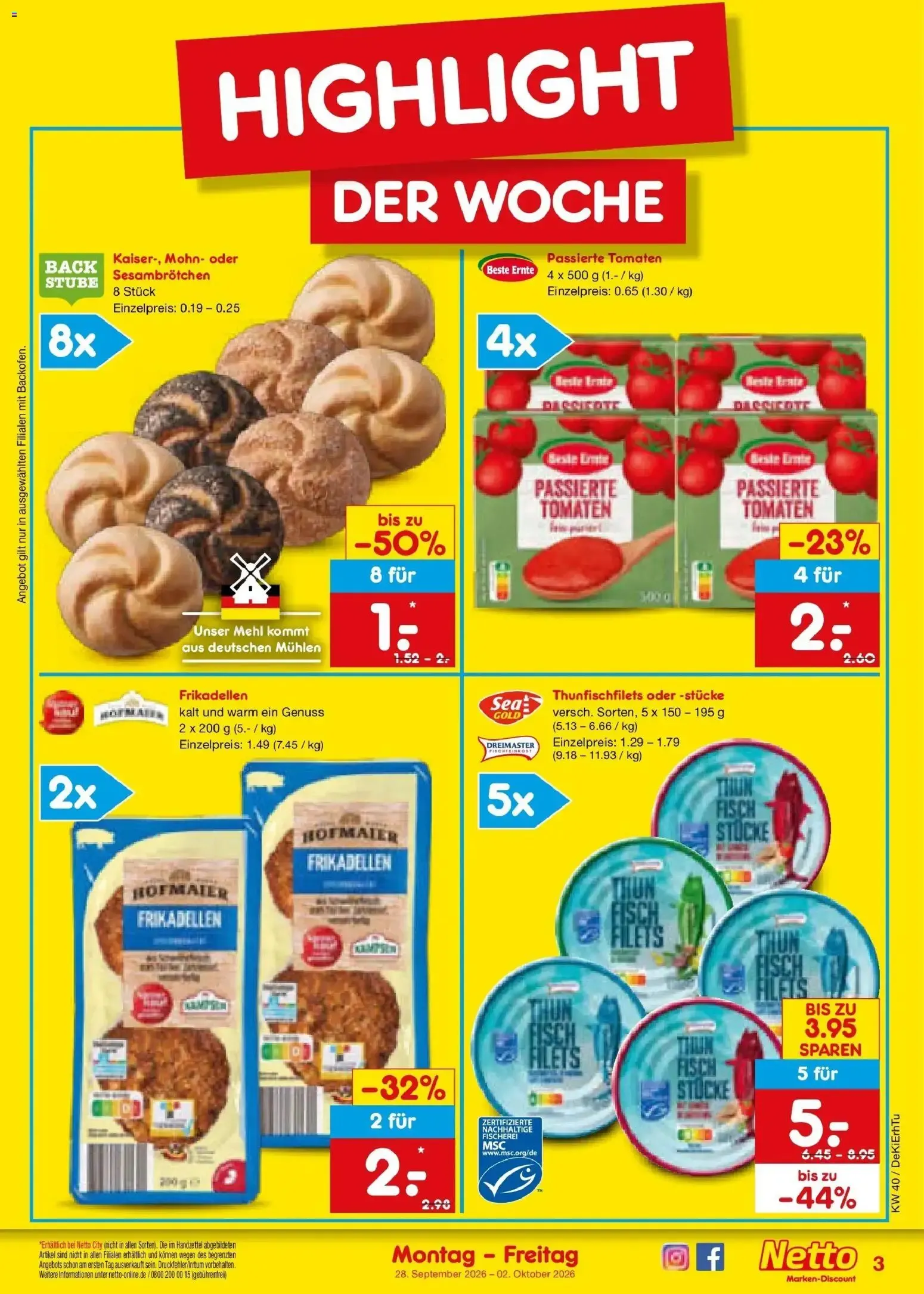 Netto Marken-Discount Prospekt (ab 28.09.2026) » Angebote von 28. September bis 2. Oktober 2026 - Prospekt seite 3
