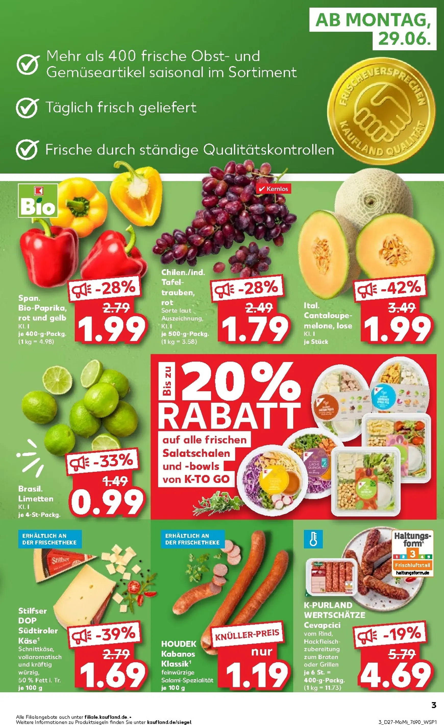 Kaufland - Angebote ab Montag Prospekt nächste Woche – von Montag 29.06.2026 bis Mittwoch 01.07.2026 von 29. Juni bis 1. Juli 2026 - Prospekt seite 3