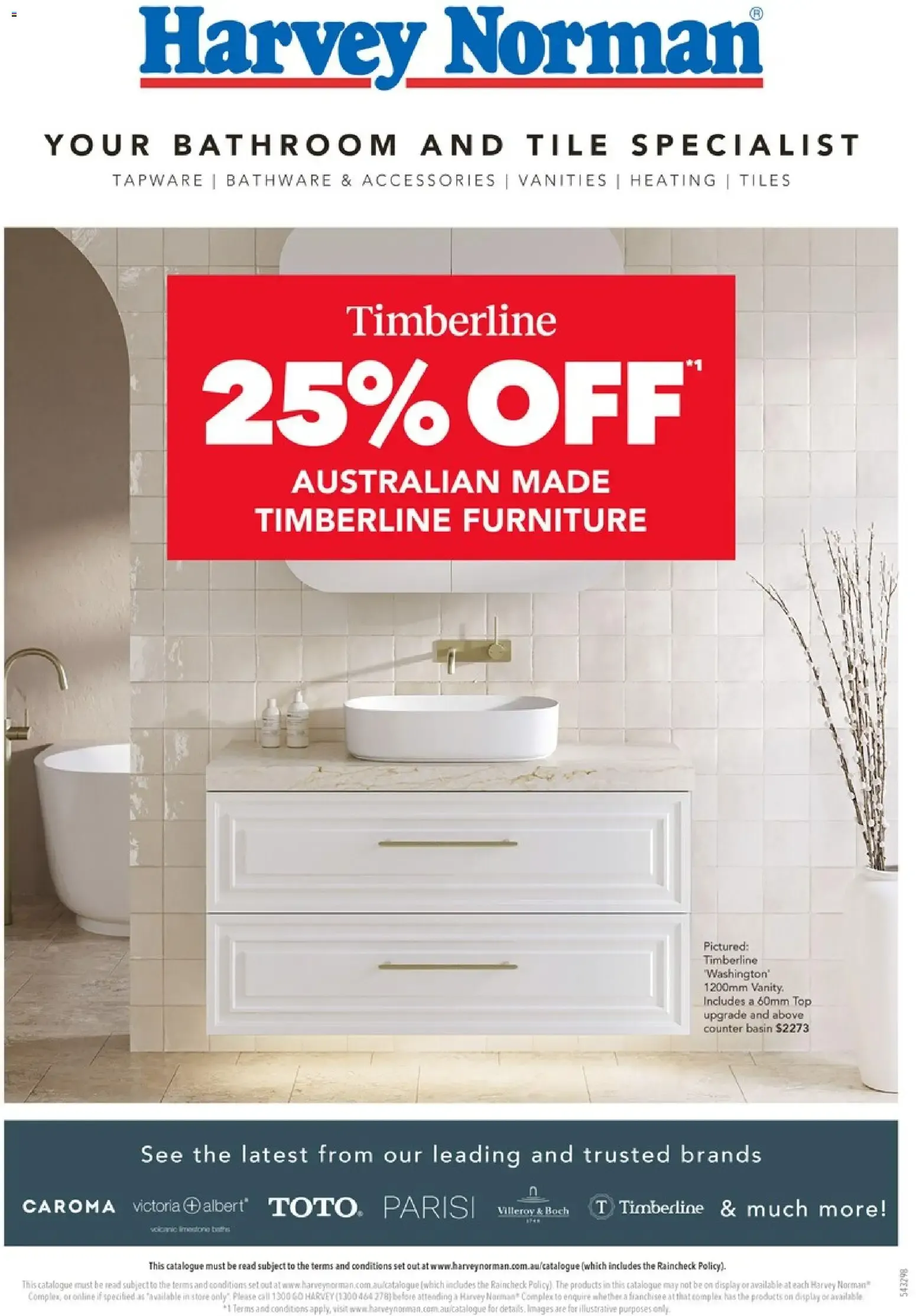 Harvey Norman Your Bathroom and Tile Specialist - Catalogue valid from 8 October to 25 October 2026 - page 1