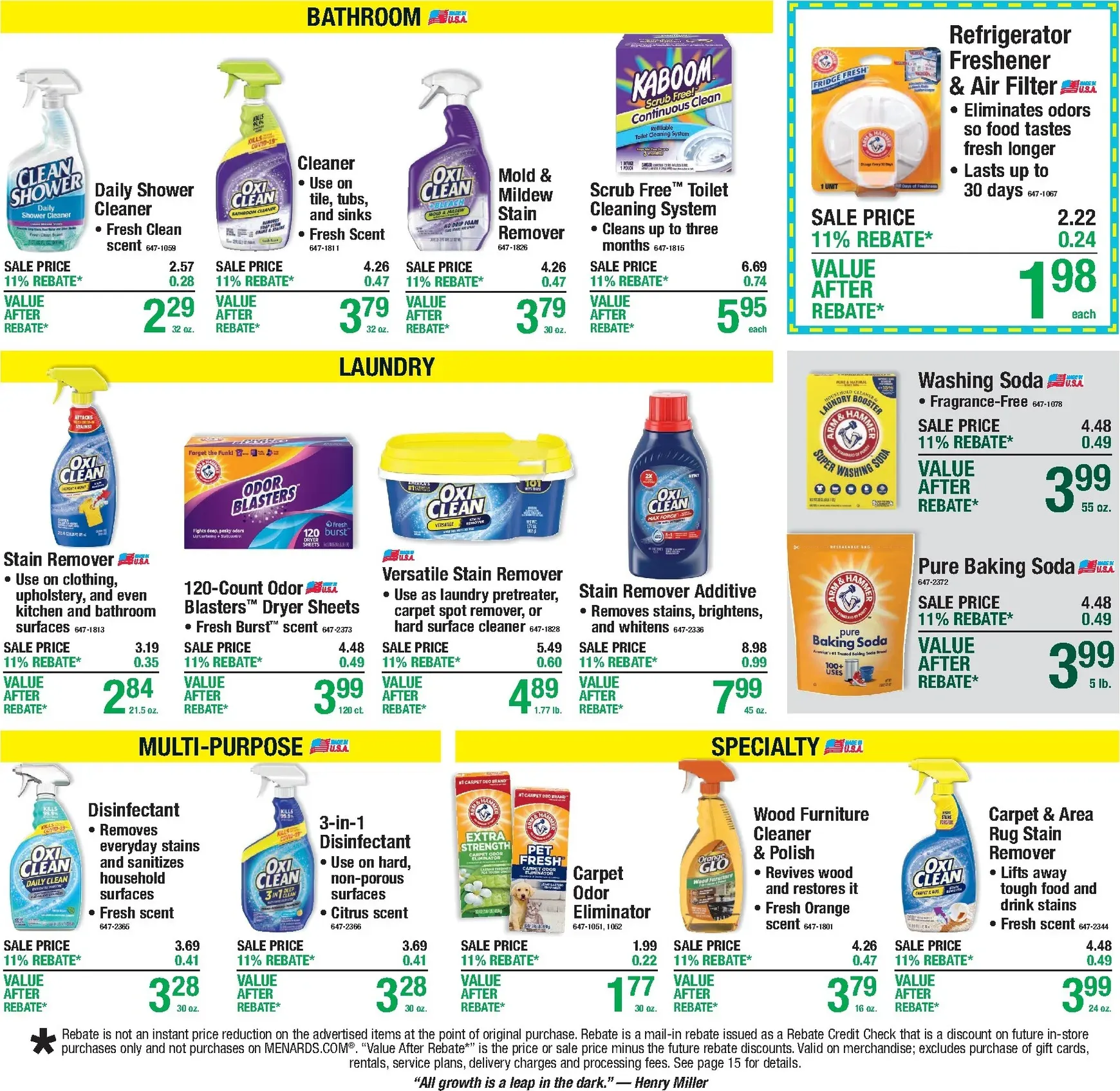 Weekly promotion Current Menards - 11% Rebate Sale leaflet valid from Thursday 09/24/2026 to Sunday 10/04/2026 spanning from September 24 to October 4 2026 - Page 21 for Catalogue 365