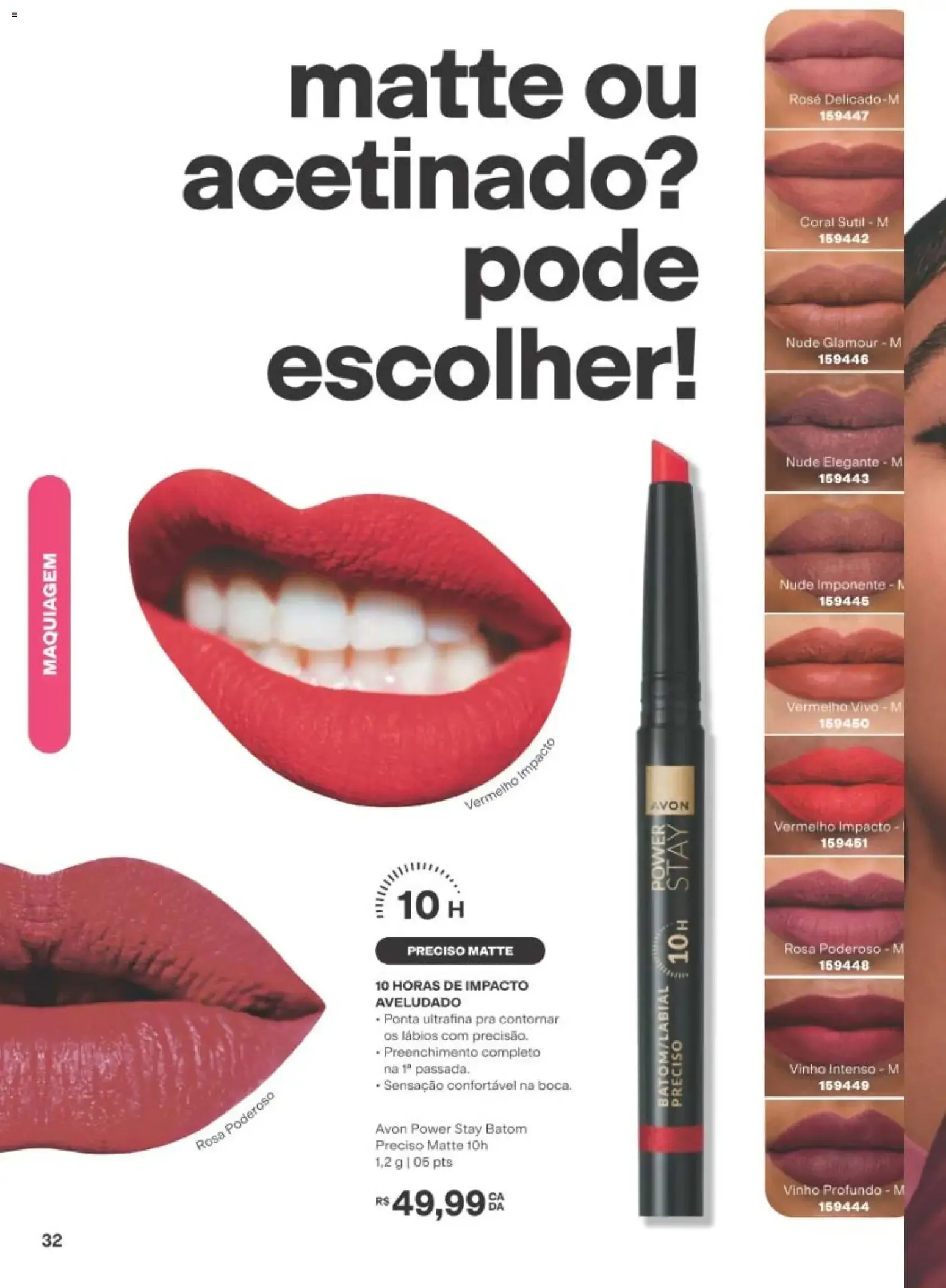 Encarte de Avon | Campanha Ciclo 12/2026 | Mês do Batom com Power Stay Matte Glitter 19 de julho até 9 de agosto 2026 - Pagina 32