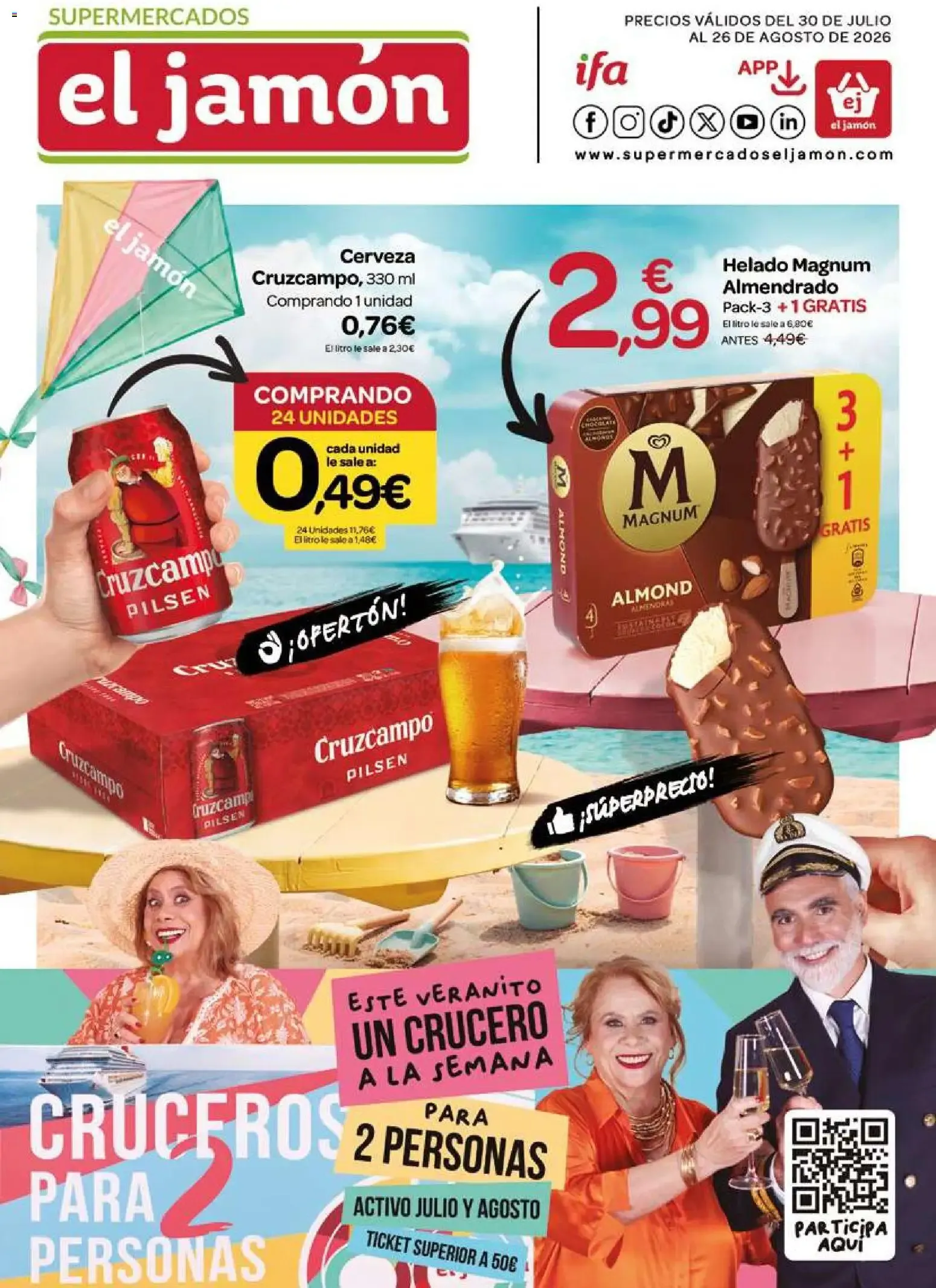 Catálogo de Supermercados El Jamón folleto 30/07/2026 - 26/08/2026 30 de julio al 26 de agosto 2026 - Página 1