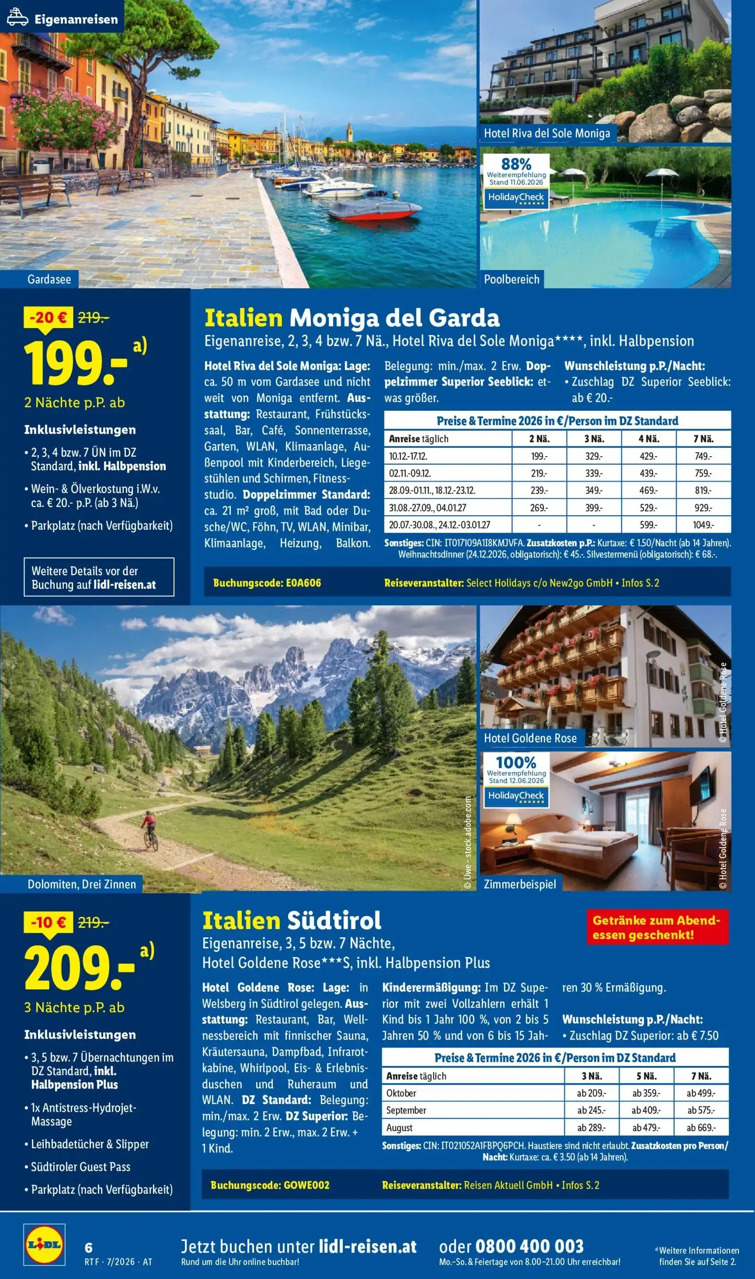 Lidl Juli/August Reise - Highlights ab 15.07.2026 - Angebote ab donnerstag von 15. Juli bis 15. August 2026 - Flugblätt seite  6