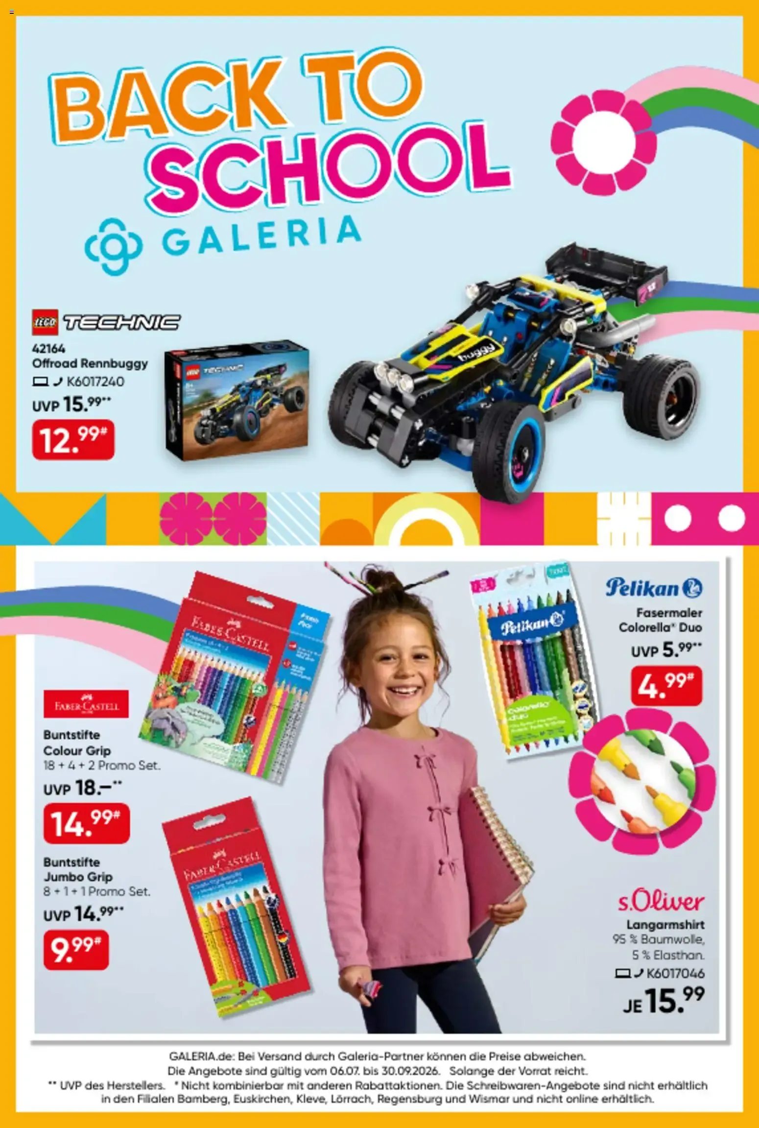 Galeria Karstadt Kaufhof Back to school vom 06.07.2026 – Angebote online von 6. Juli bis 30. September 2026 - Prospekt seite 1