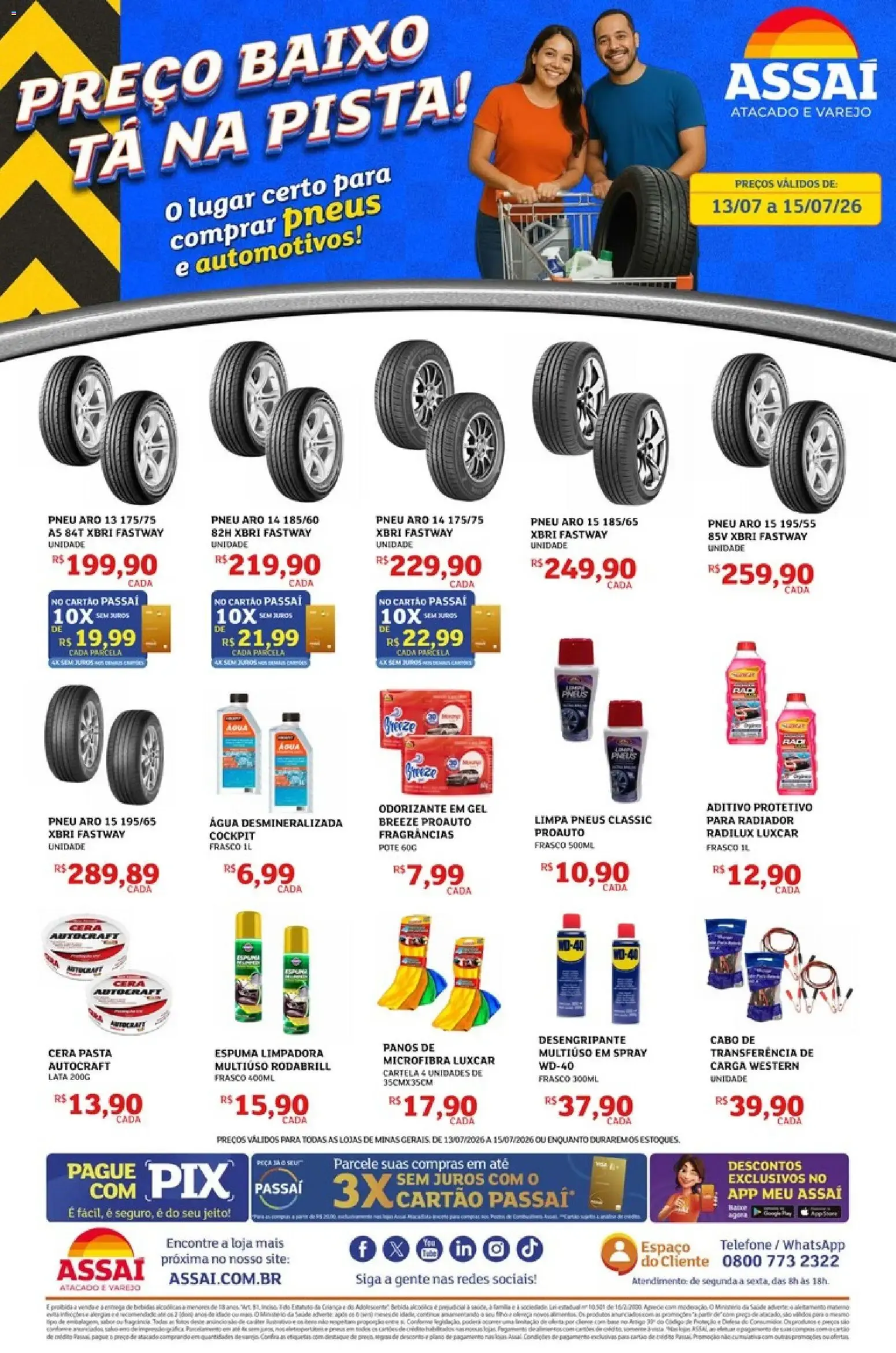 Encarte de Assaí Atacadista: Ofertas em Pneus e Automotivos 13 de julho até 15 de julho 2026 - Pagina 1