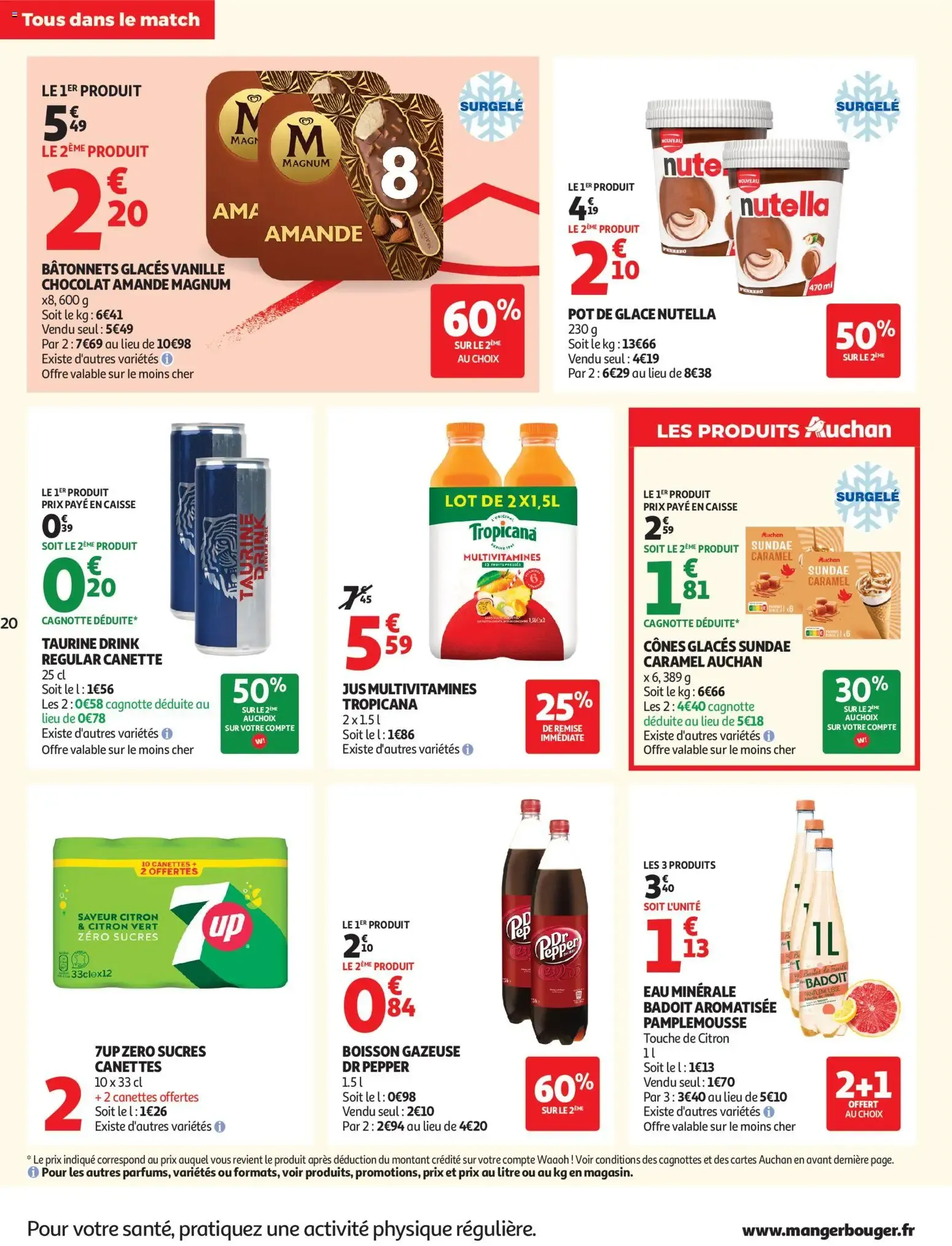 Auchan - Tous dans le match, pros des bons plans du 2 juin au 13 juin 2026 - Catalogue page 20