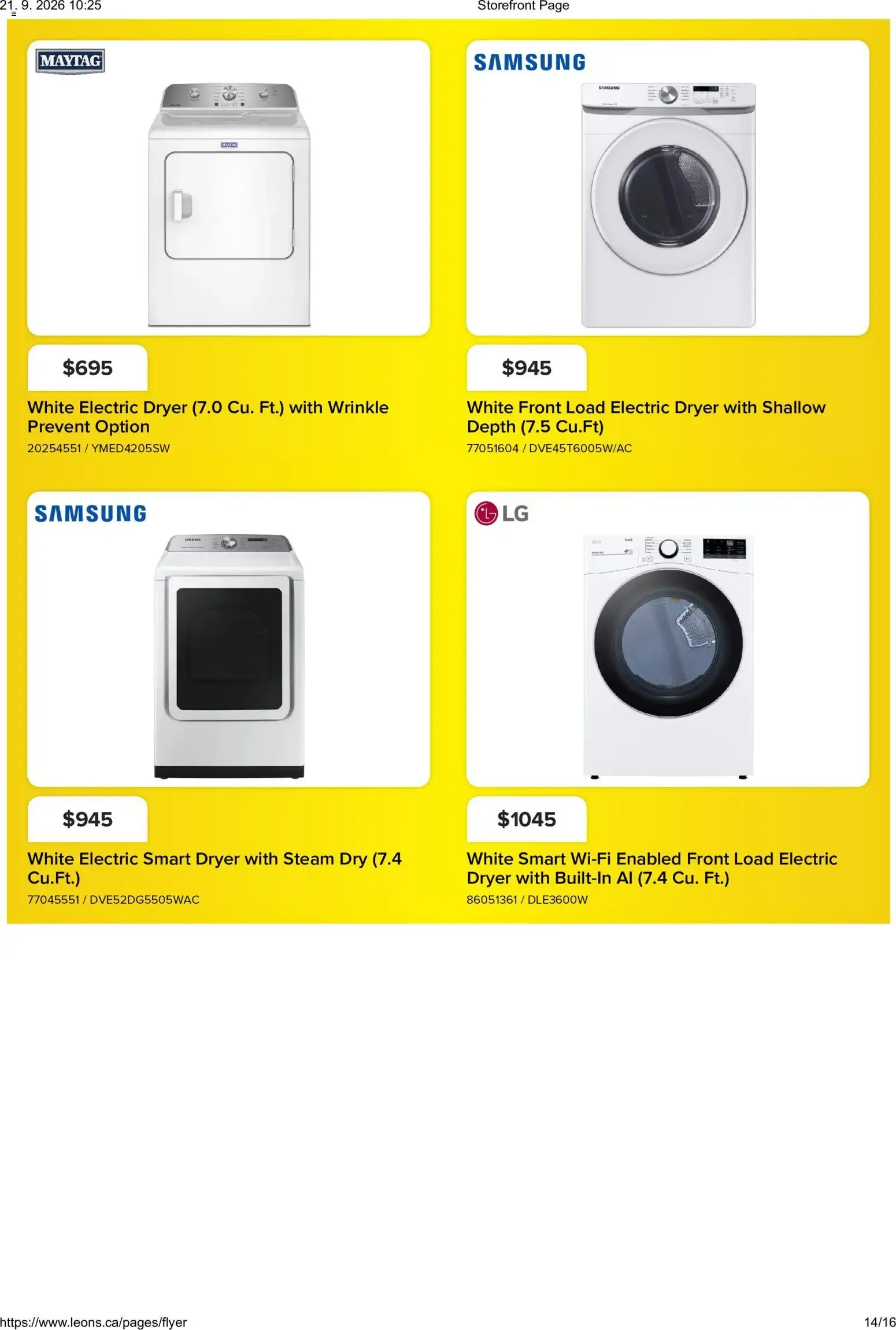 Leon's - Best Brands For Less! Appliances from September 17 to September 23 2026 - flyer page 14