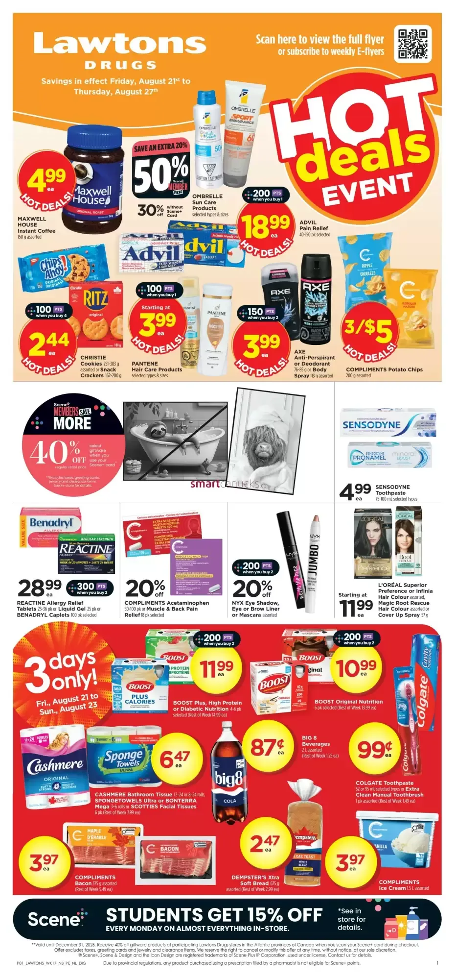 Lawtons Drugs Hot Deals Event from August 21 to August 27 2026 - flyer page 1