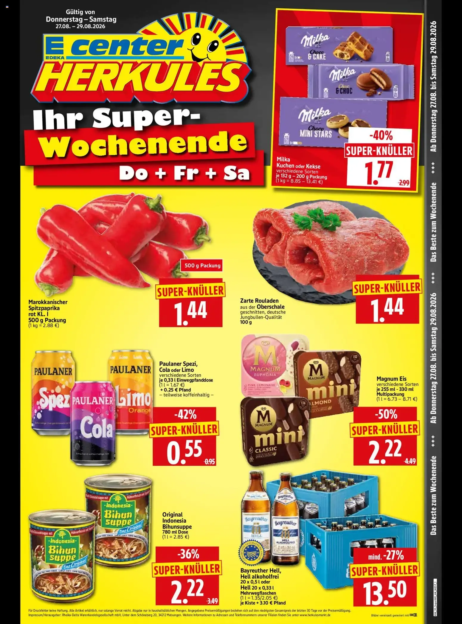 E center HERKULES Ihr Super-Wochenende von 27. August bis 29. August 2026 - Prospekt seite 1