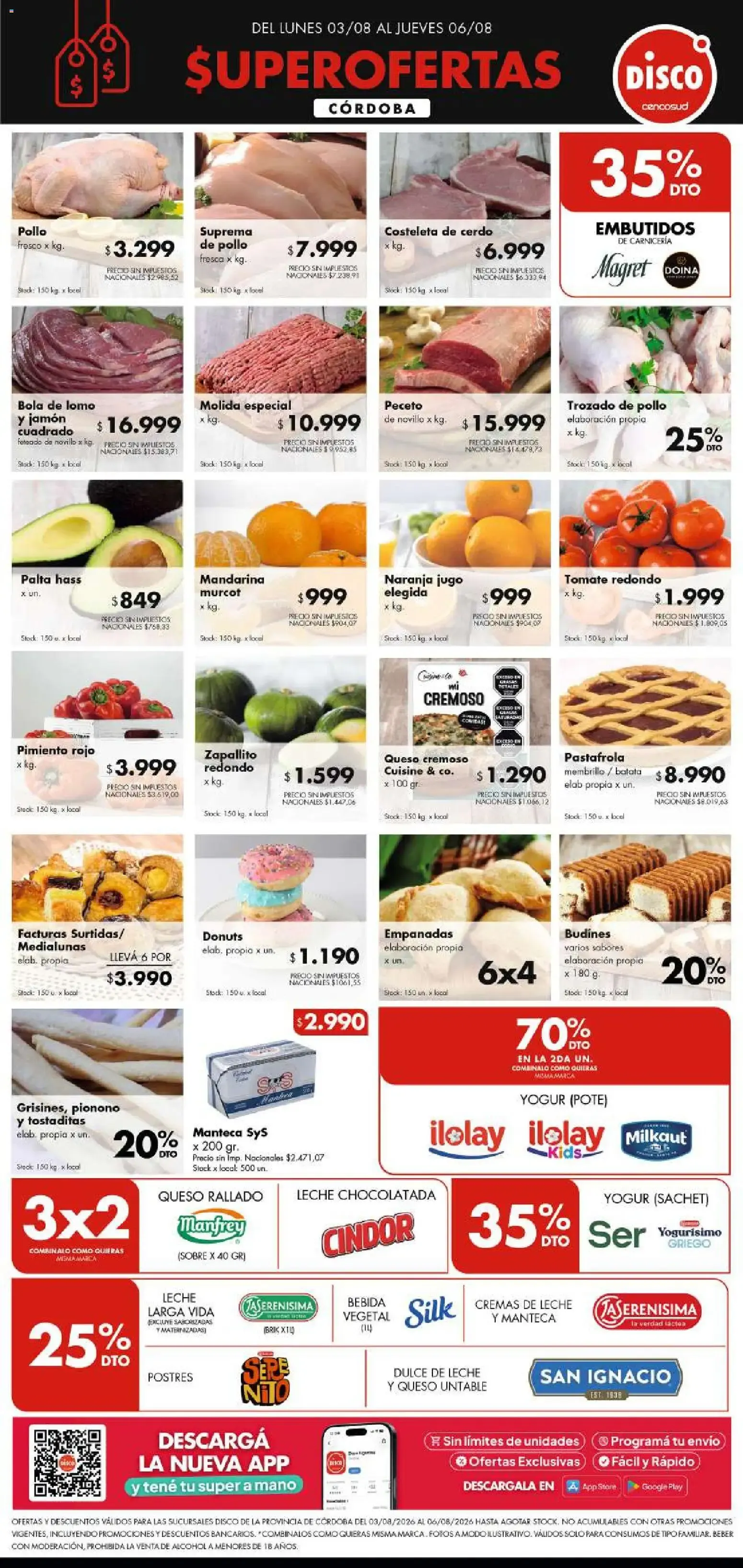 Ofertas de SUPER OFERTAS Disco 3 de agosto al 6 de agosto 2026 - Página 1 del catálogo