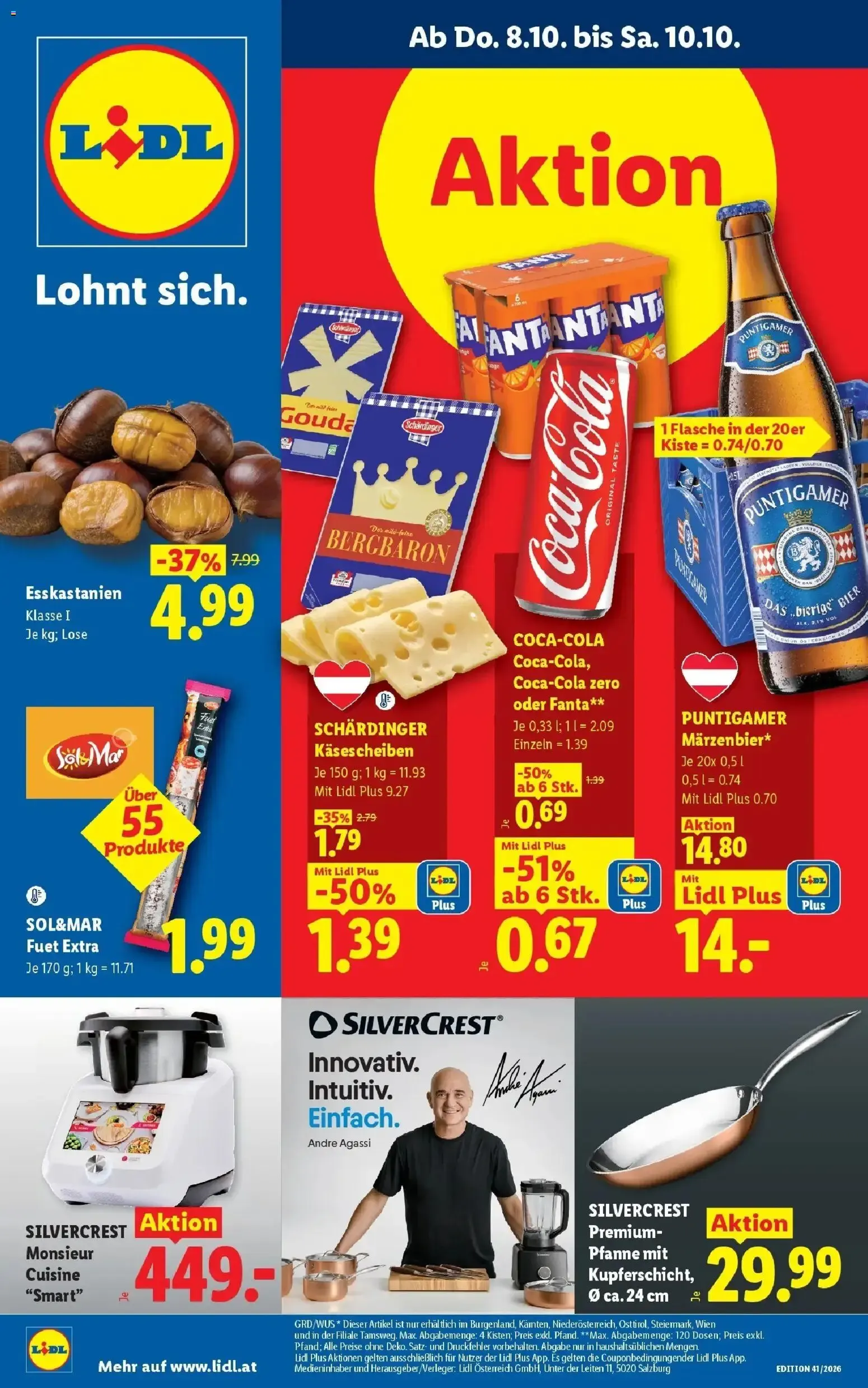 Lidl Flugblatt - Wien ab 04.10.2026 - Angebote ab donnerstag von 8. Oktober bis 10. Oktober 2026 - Flugblätt seite 1