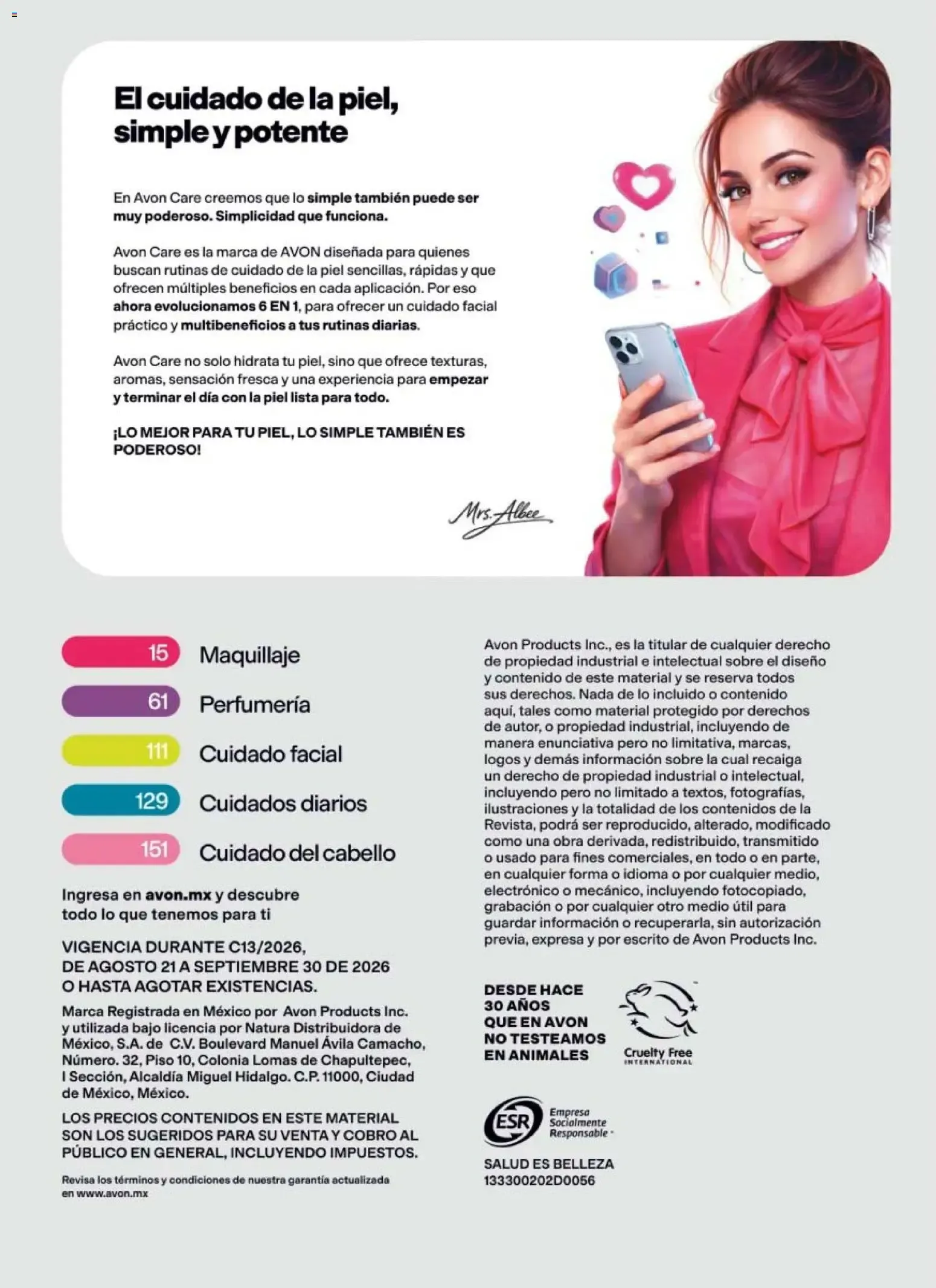 Catálogo de Avon Ciclo 13/2026: Tus cremas de rostro favoritas ¡ahora 6 en 1! 21 de agosto al 30 de septiembre 2026 - Pagina 10