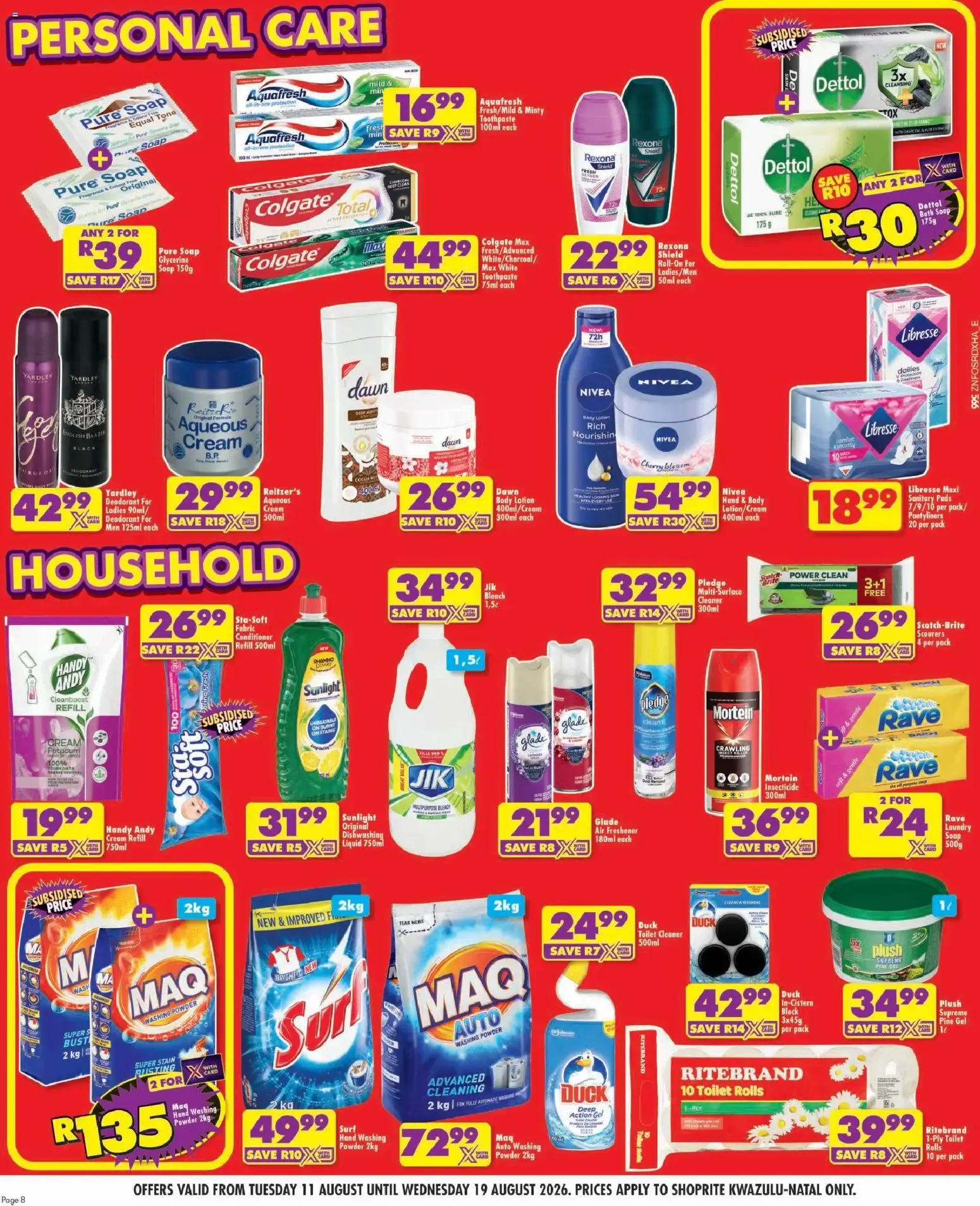 Shoprite: We're Saving SA R2 Billion This Birthday from 11 August to 19 August 2026 - Catalogue Page 8