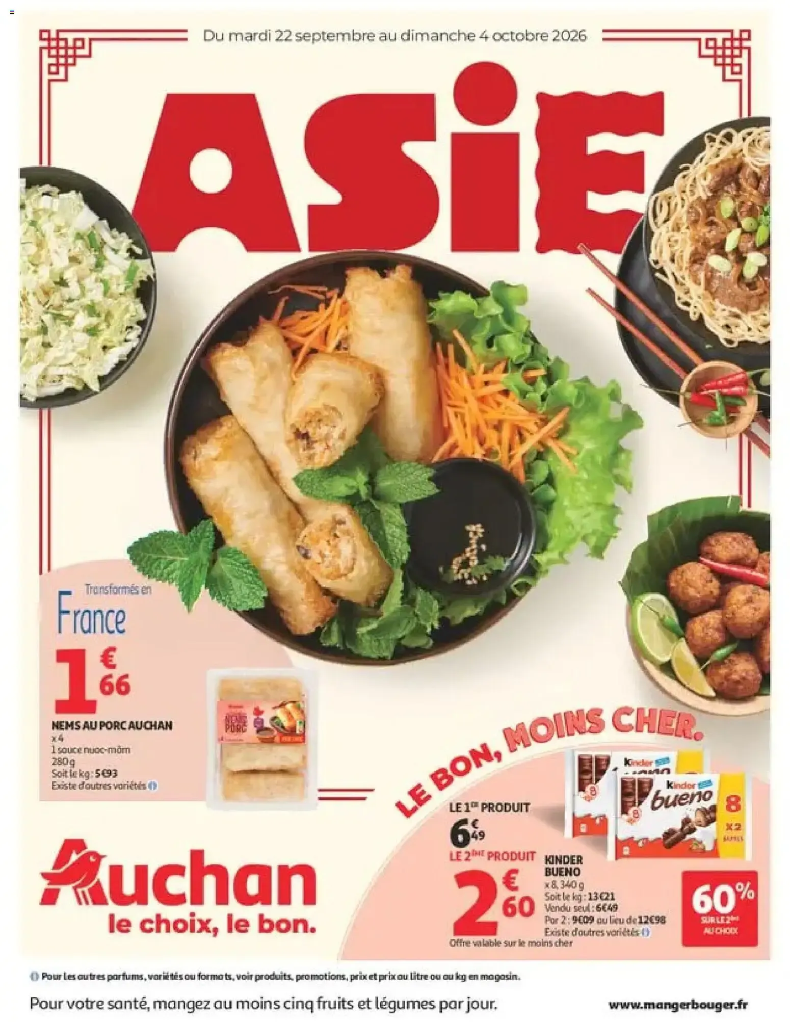 Auchan Saveurs d'Asie hypers à partir du 22/09/2026 - promo en ligne du 22 septembre au 4 octobre 2026 - Catalogue page 1