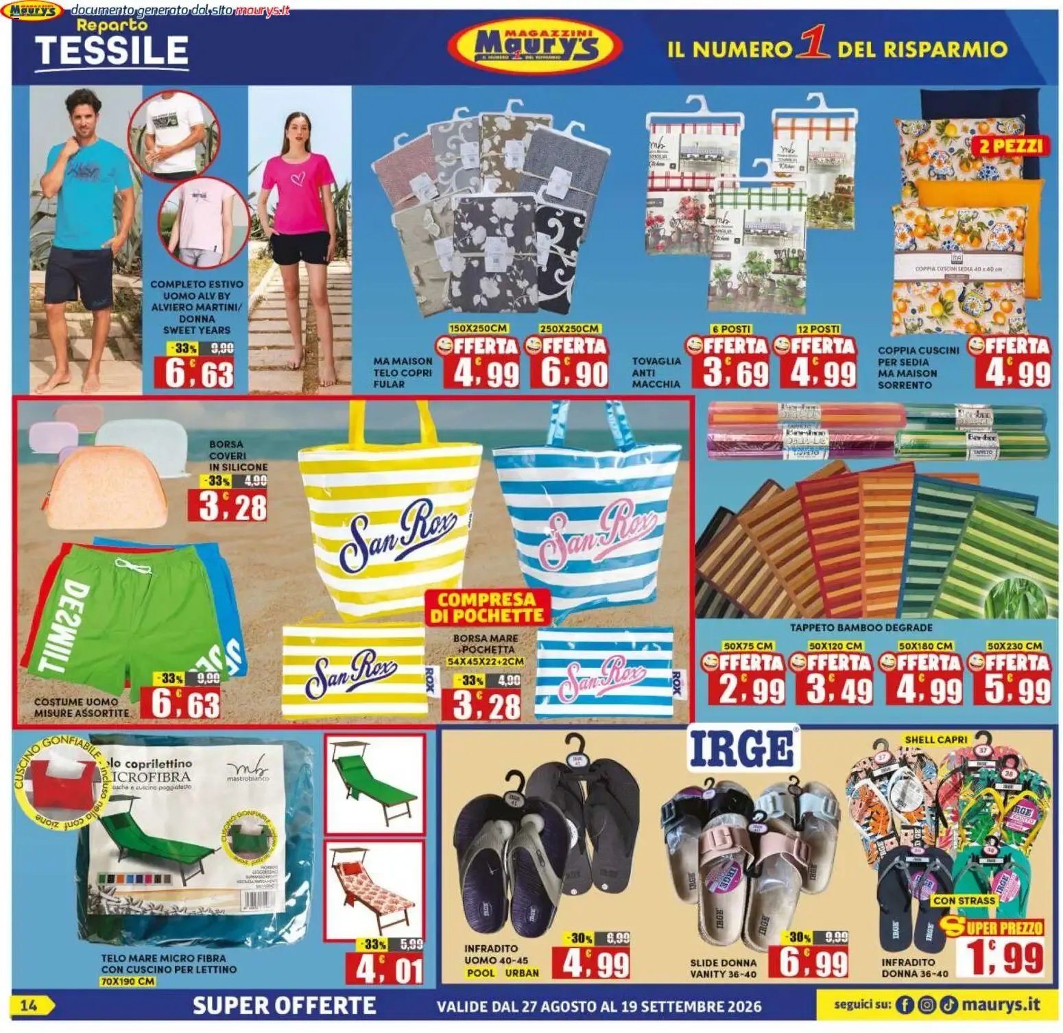 Maury's volantino dal 27/08/2026 - online Offerte da 27 agosto a 19 settembre di 2026 - Pagina del volantino 14